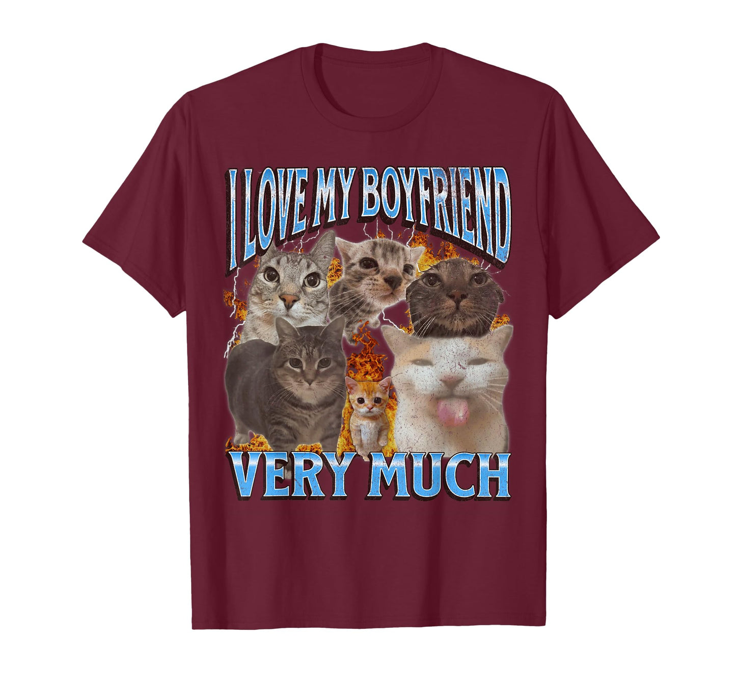 My Boyfriend Funny Cat Meme Bootleg Graphic T-Shirt