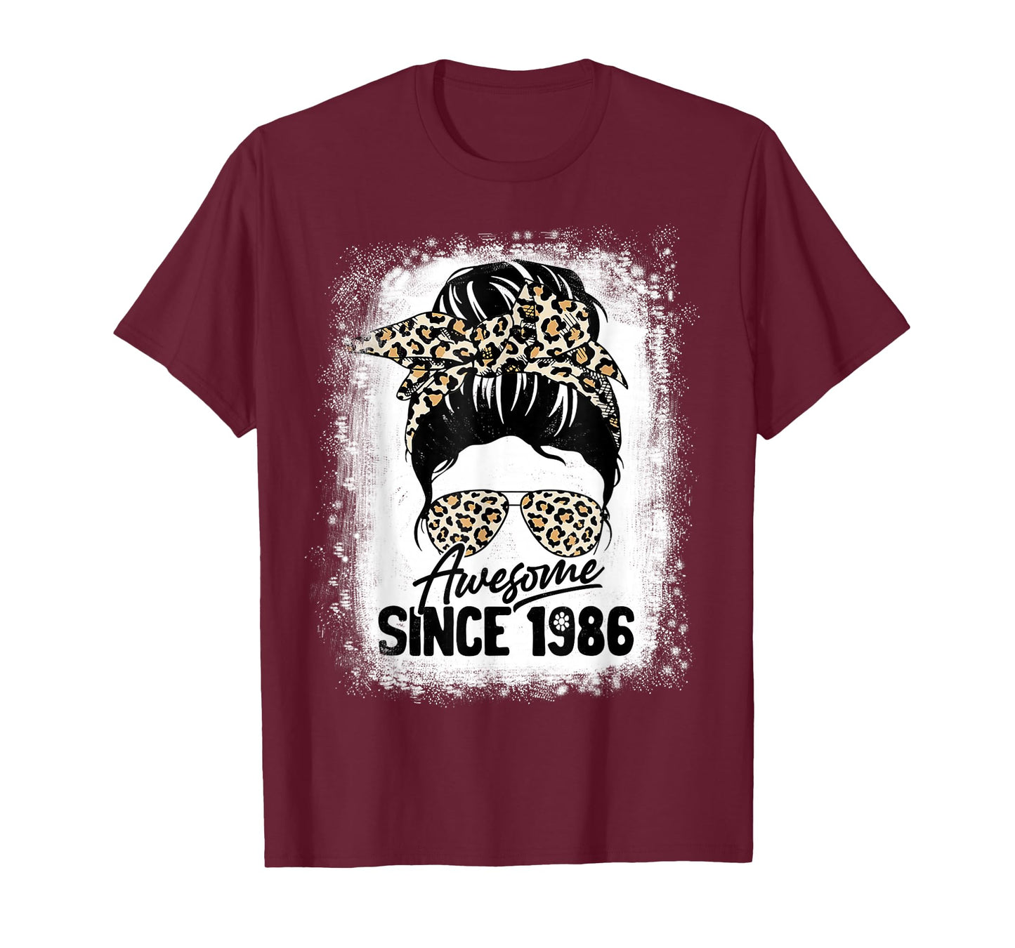 36 Years Old Awesome Since 1986 Leopard 36th Birthday T-Shirt