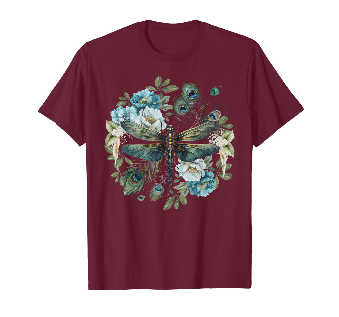 Dragonfly Dark Academia Insect Bug Flower Nature Goblincore T-Shirt