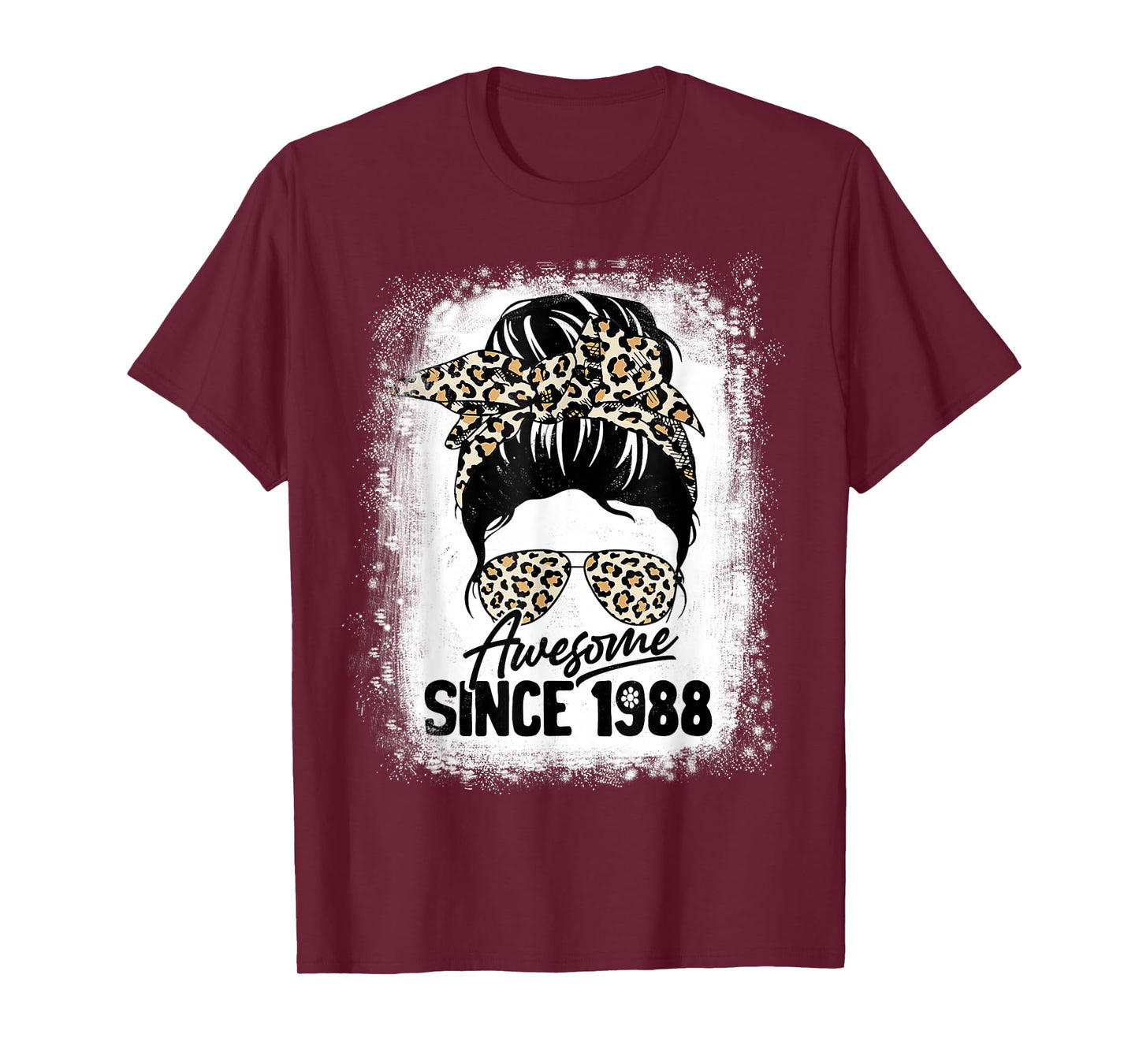 34 Years Old Awesome Since 1988 Leopard 34th Birthday T-Shirt