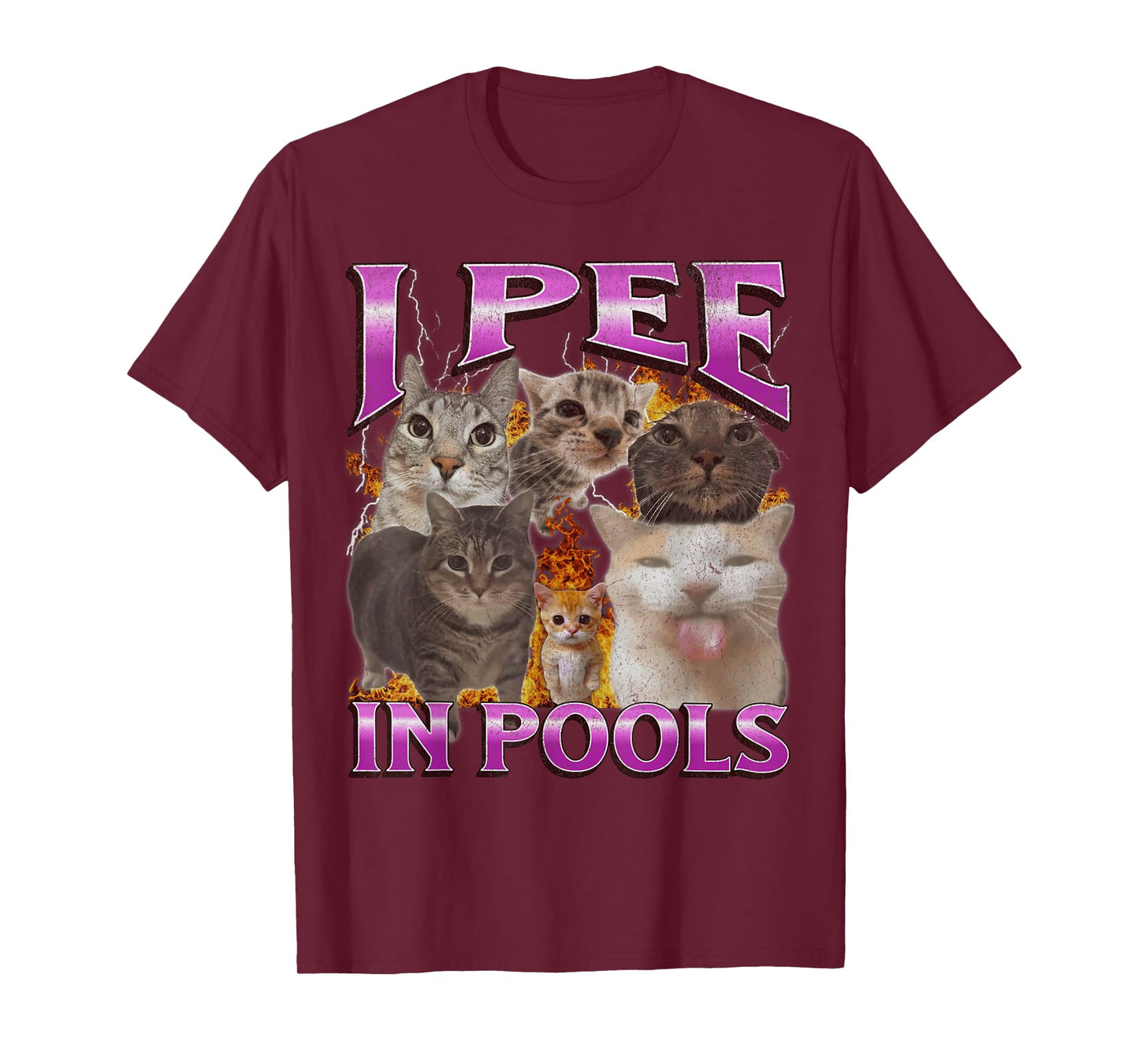 I Pee In Pools Funny Cat Meme Bootleg Graphic Men Women T-Shirt