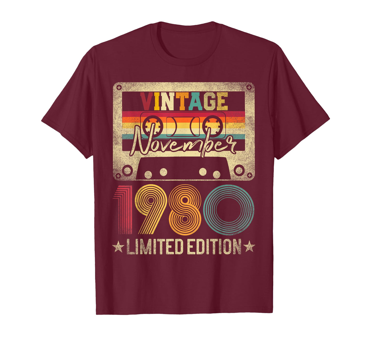 November 1980 45th Birthday Gift Limited Edition Vintage T-Shirt