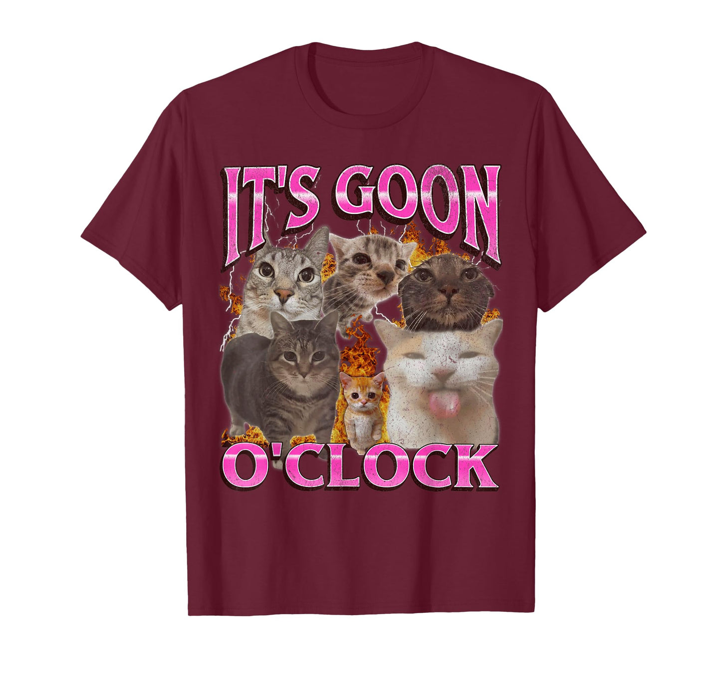 Gooning O'clock Funny Cat Meme Bootleg Graphic T-Shirt for Men Women