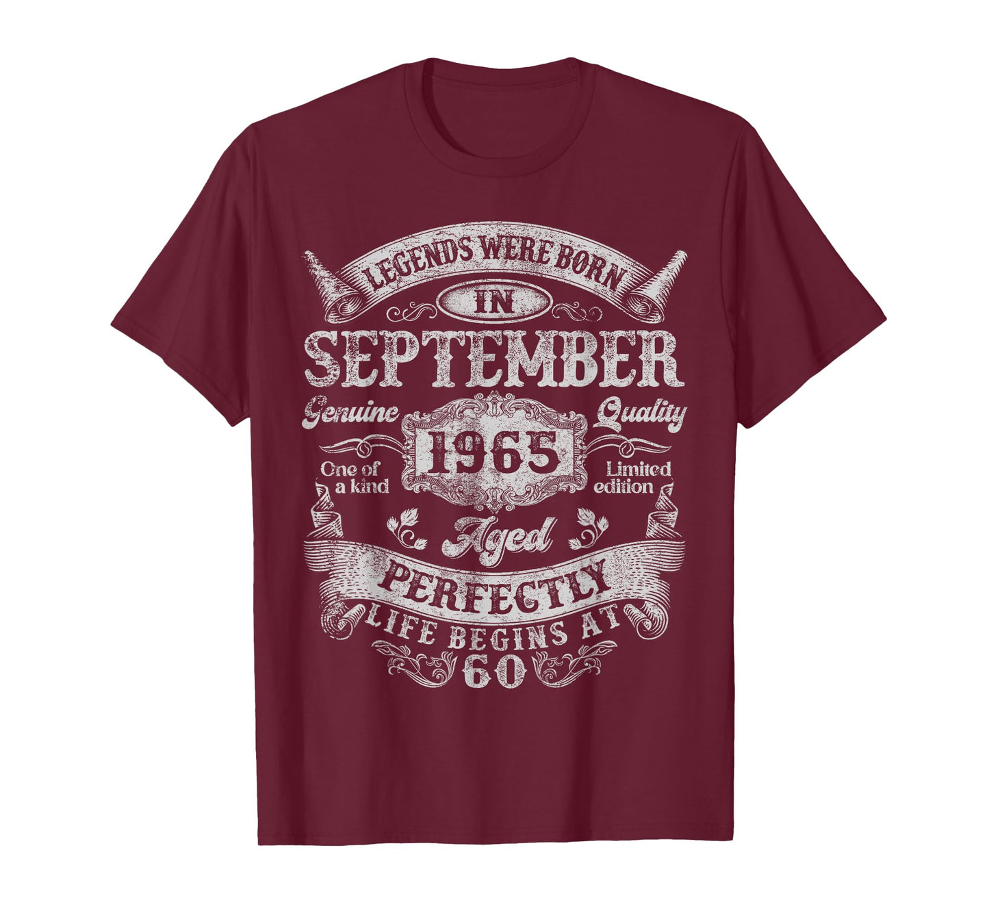 Legend Were Born In September 1965 Vintage 60th Birthday Men T-Shirt