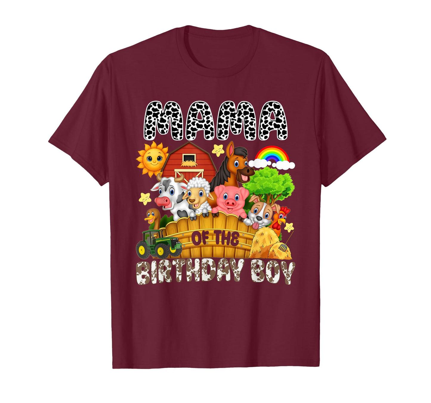 Mama of The Bday Boy Farm Animals Matching Farm Theme T-Shirt
