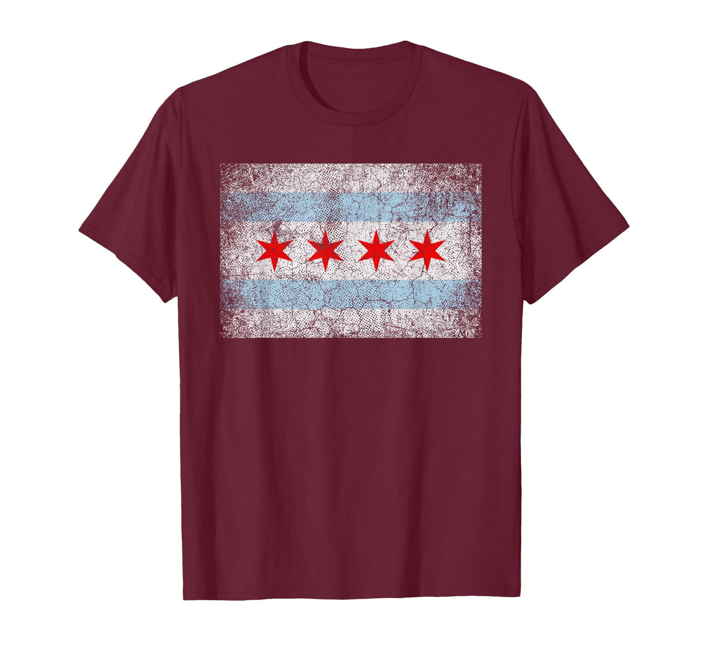 Chicago Flag Distressed Vintage Style Pride Men Women T-Shirt