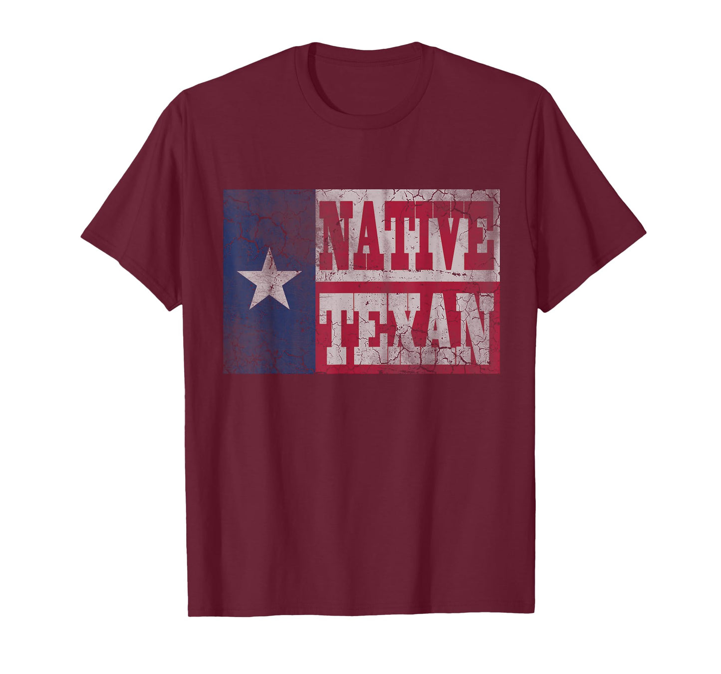 Native Texan Texas Flag Family Home Love Vintage Distressed T-Shirt