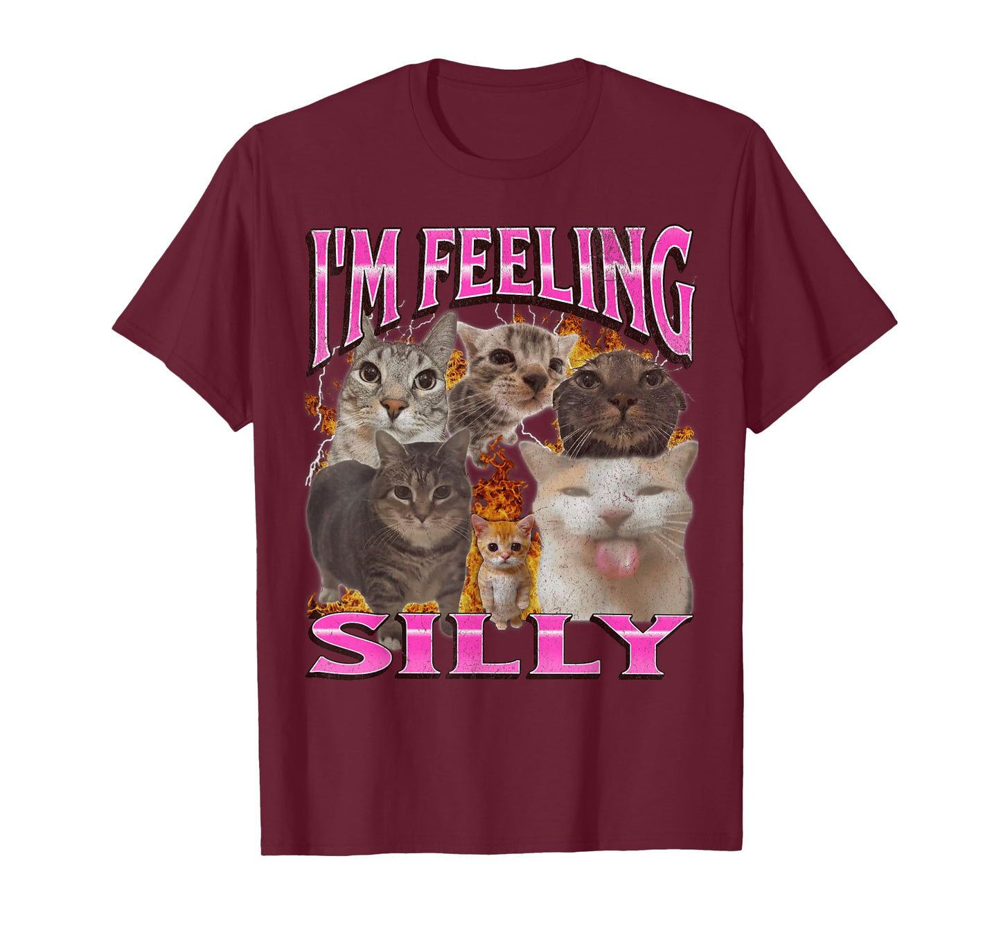 I'm Feeling Silly Funny Cat Meme Bootleg Graphic T-Shirt for Men Women