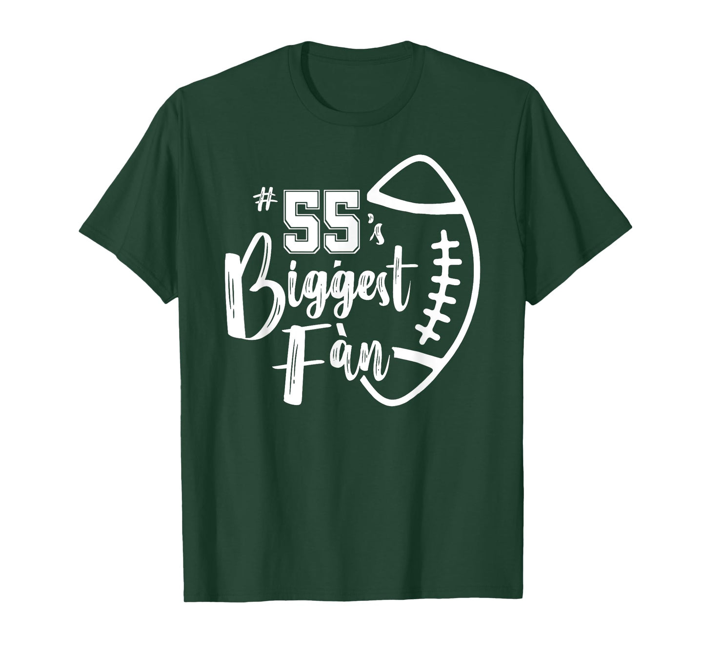 Number 55's Biggest Fan Shirt Football Player Mom Dad Family T-Shirt