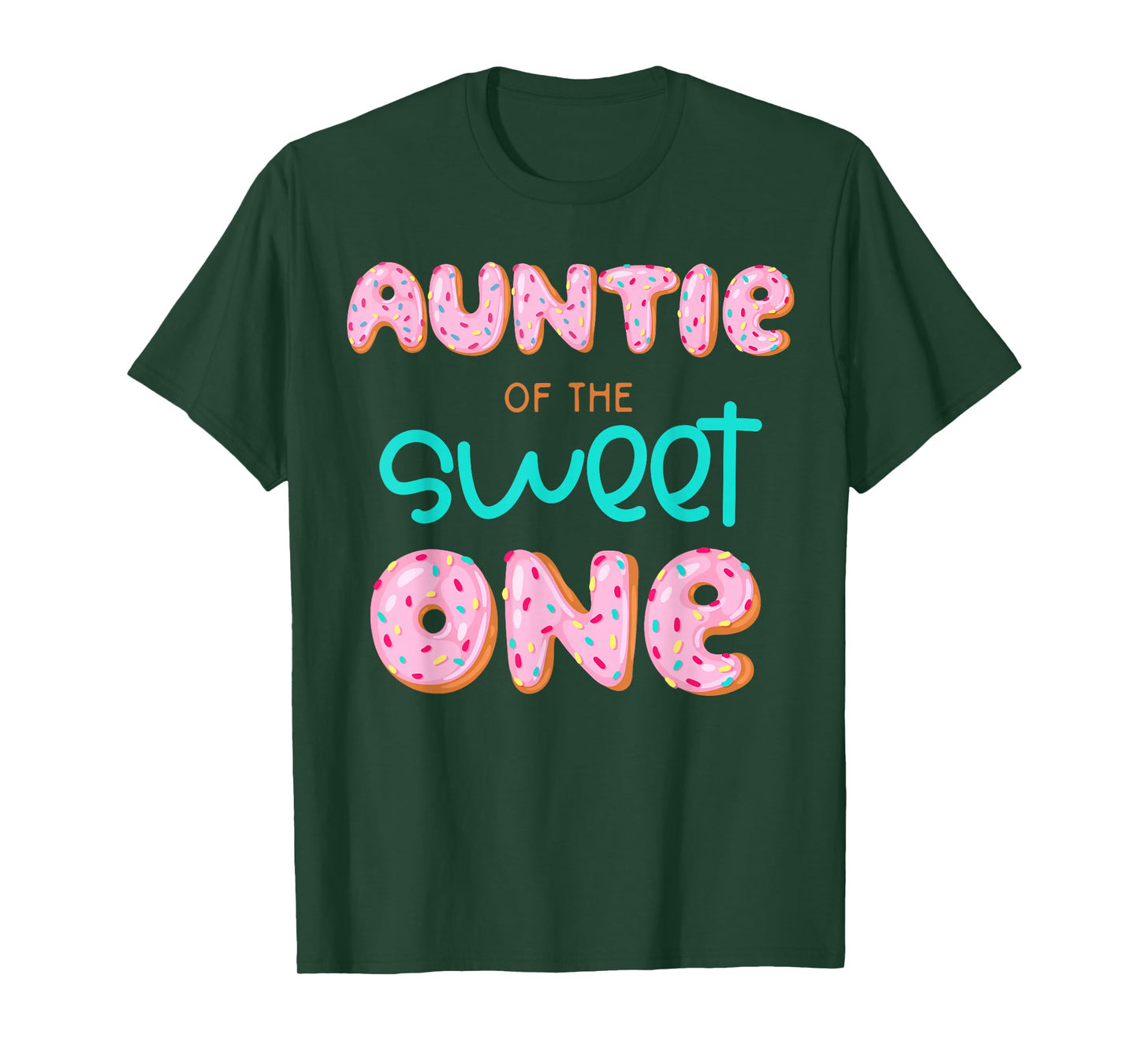 Auntie of The Sweet One First Birthday Matching Family Donut T-Shirt