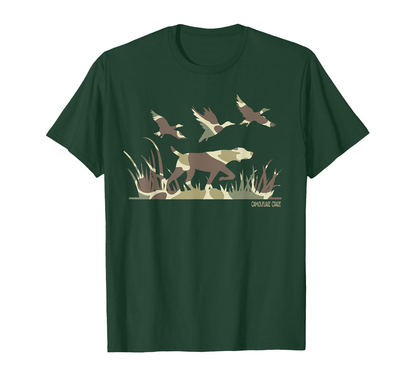 Duck Hunting Camouflage Camo Pointer Dog Camo Duck Hunter T-Shirt