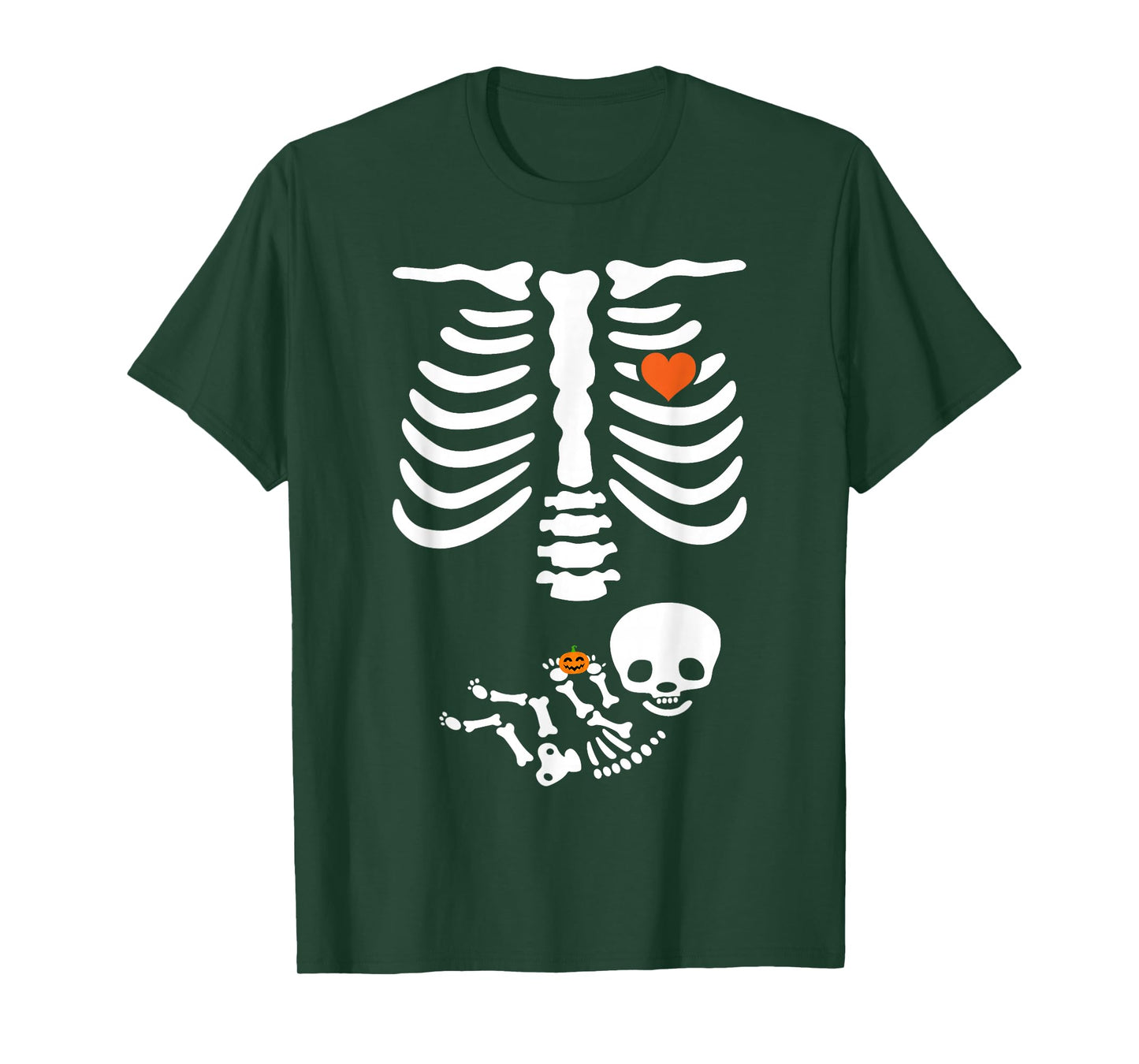 Pregnant Skeleton Halloween Maternity Costume for Mom Dad T-Shirt