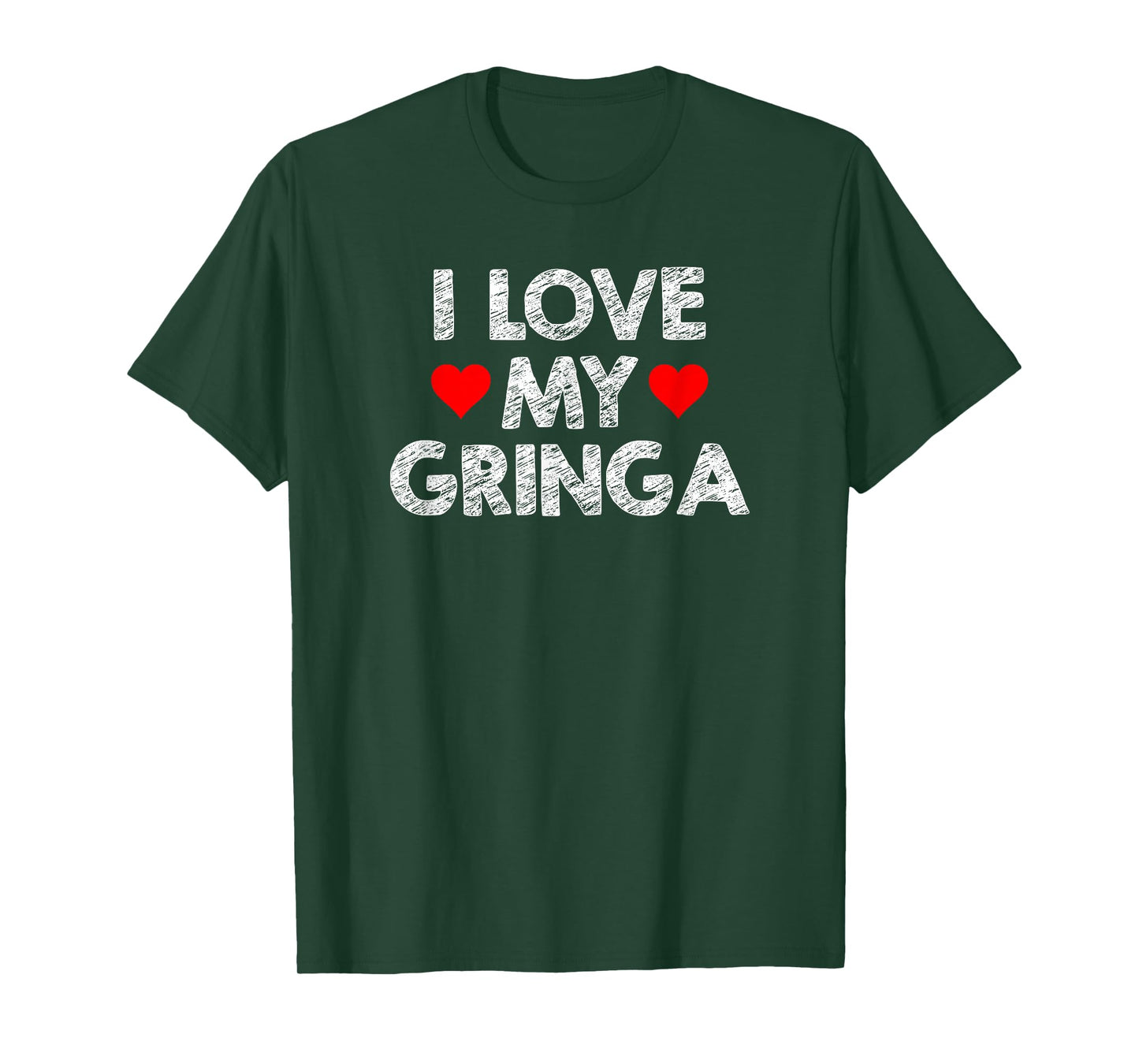 I Love My Gringa Valentine's Day Mexican Husband Boyfriend T-Shirt