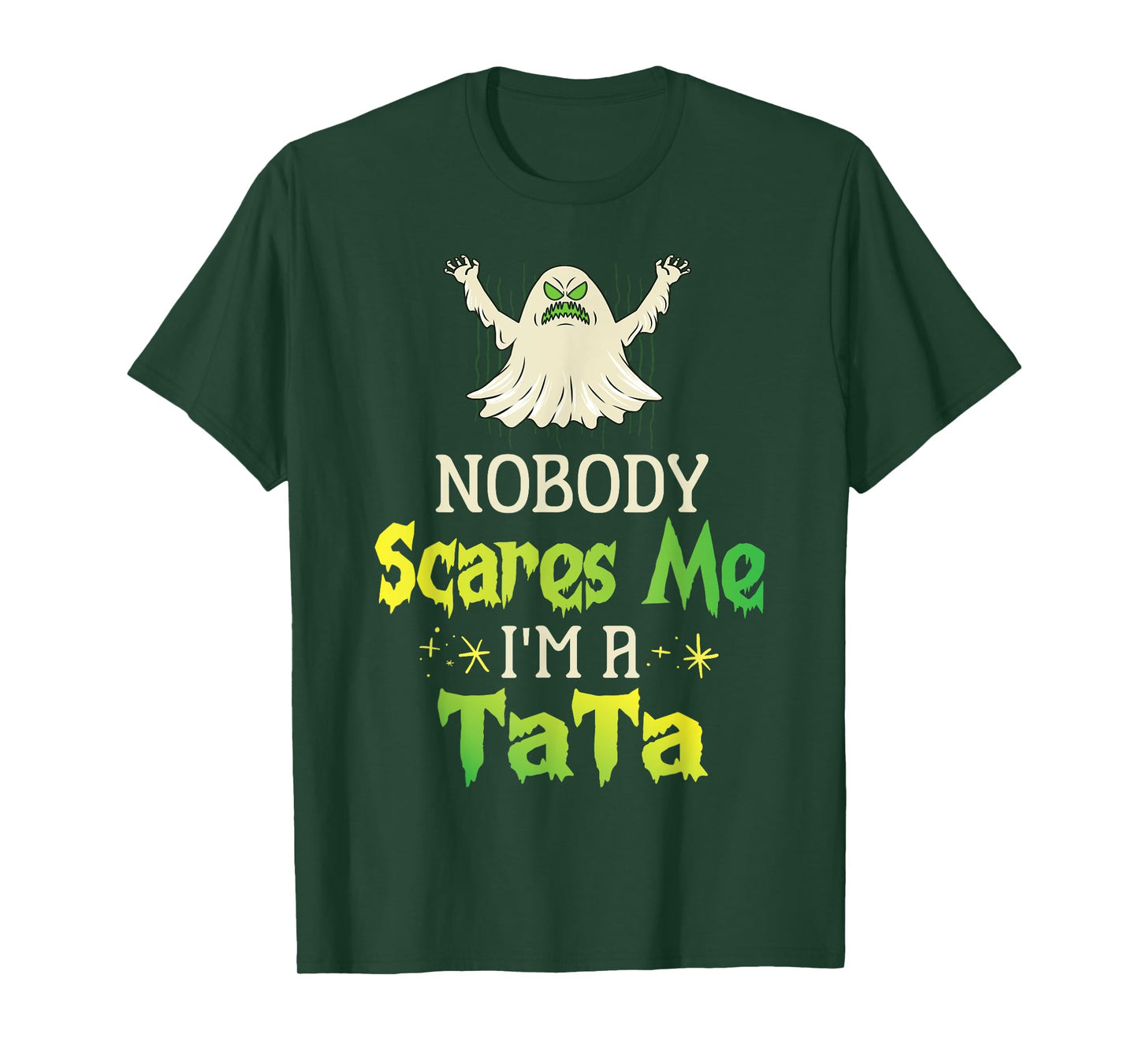 Halloween Ghost Nobody Scares Me I'm A Tata Grandpa Husband T-Shirt