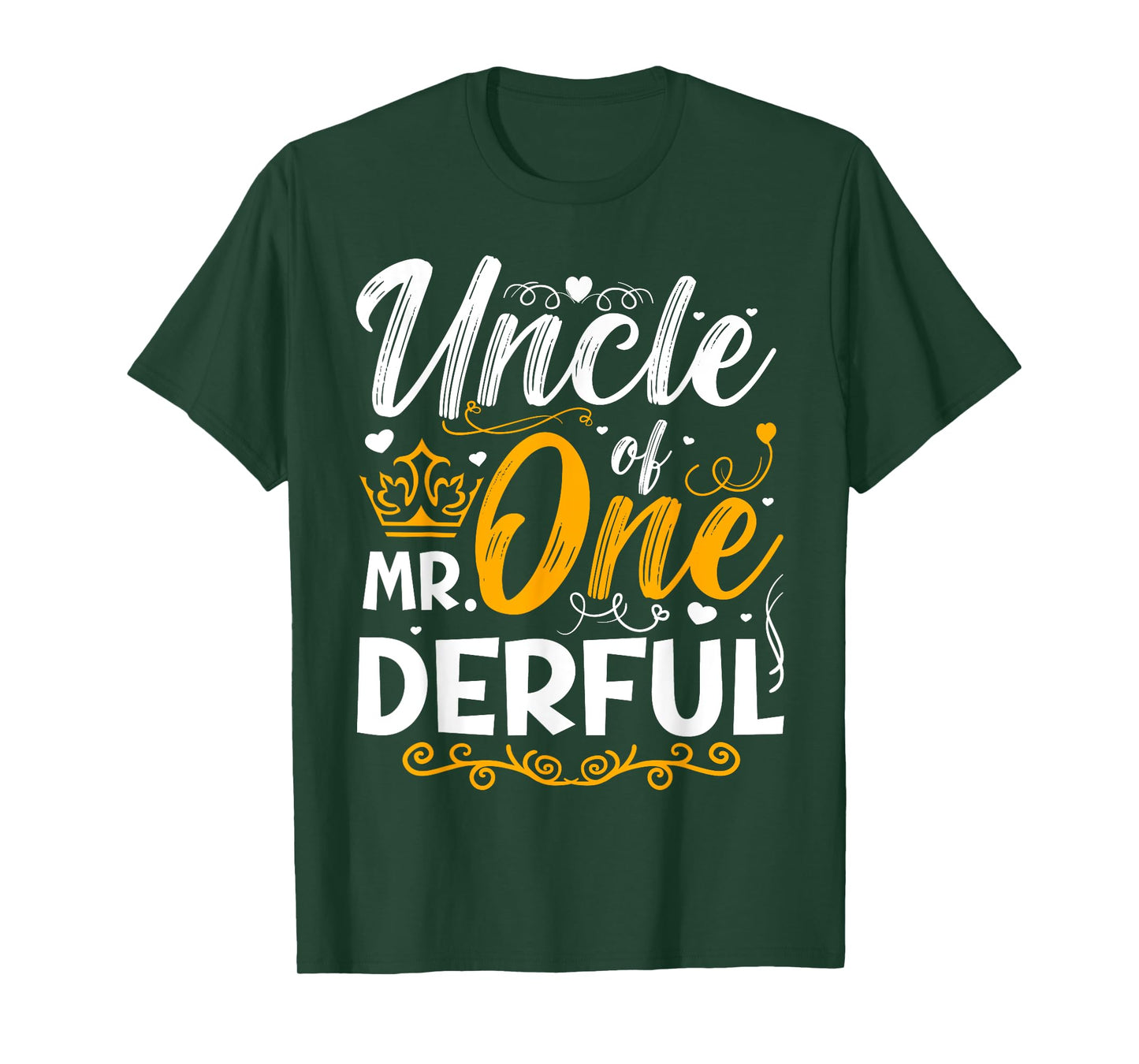 Uncle of Mr One Derful Party Matching Family 1st Birthday T-Shirt