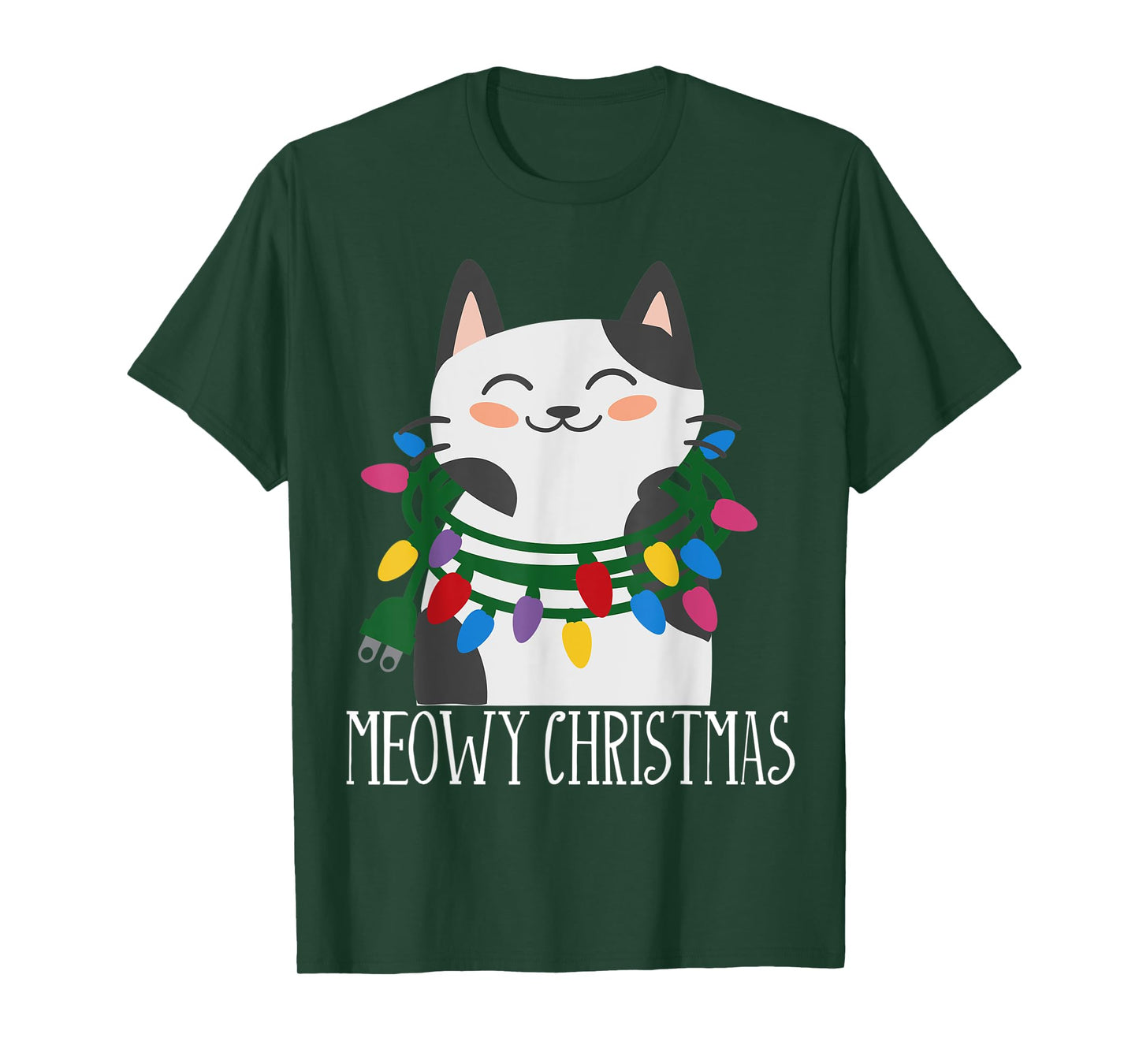 Meowy Christmas Holiday Tshirt - Funny Merry Catmas Tee
