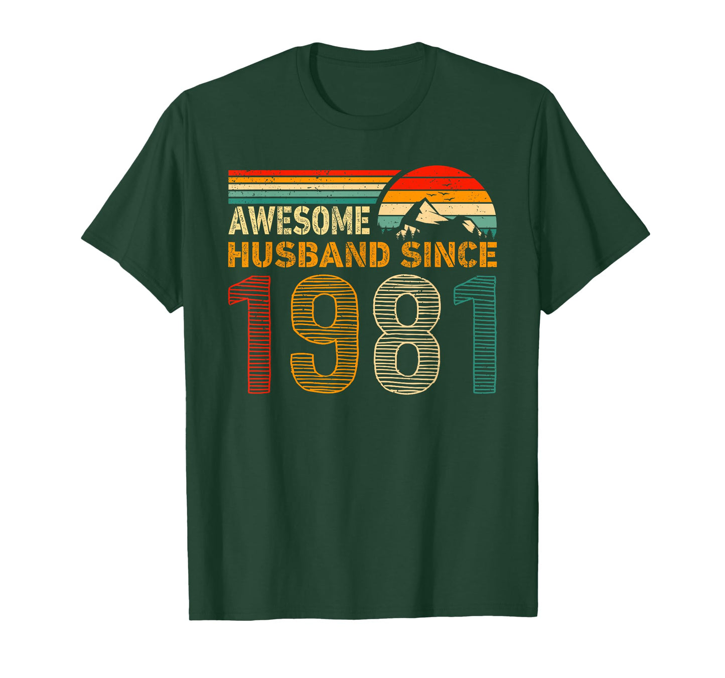 Awesome Husband Since 1981 Couples 1981 Wedding Anniversary T-Shirt
