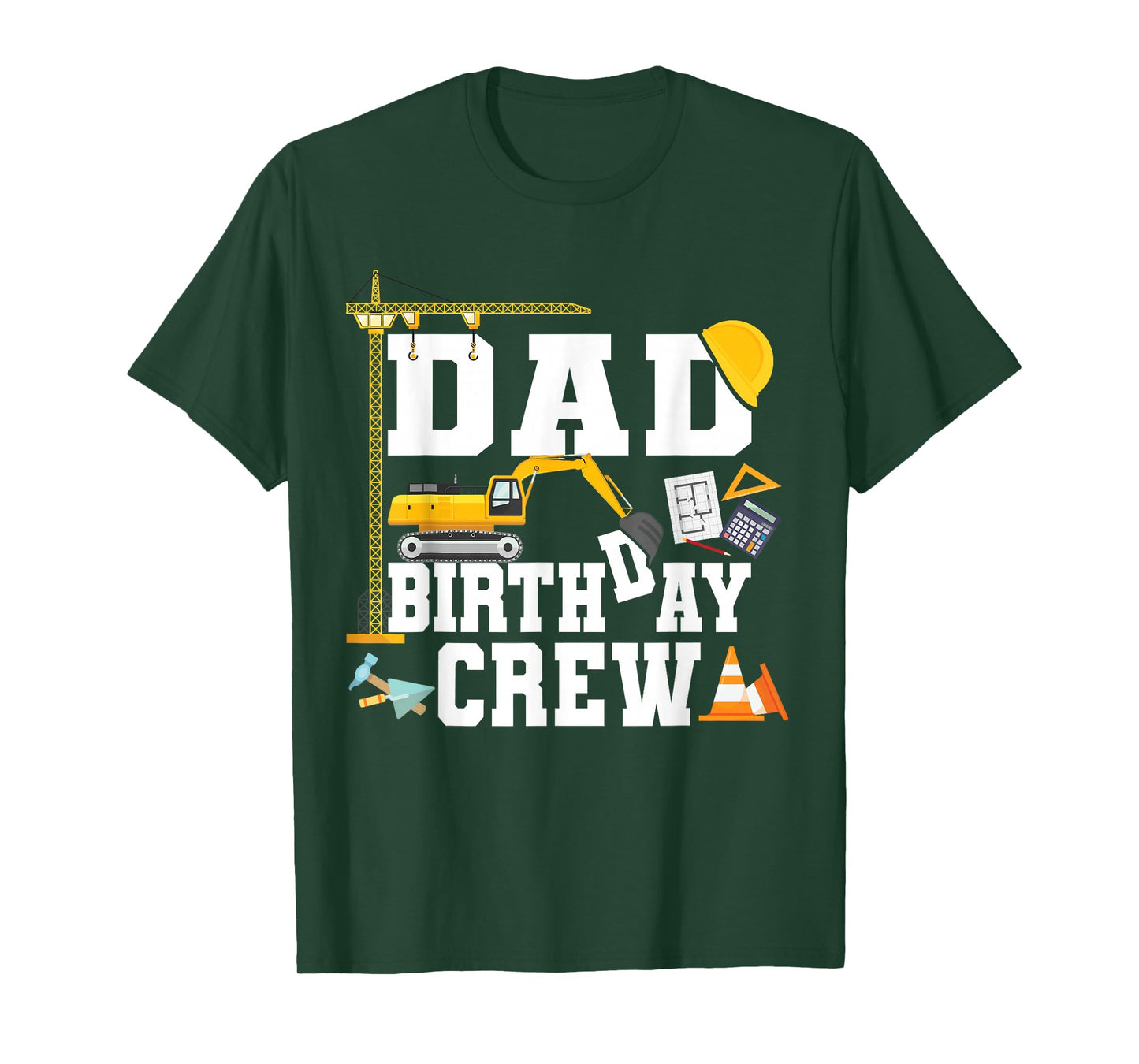 Dad Birthday Crew Shirt Construction Birthday Party T-Shirt