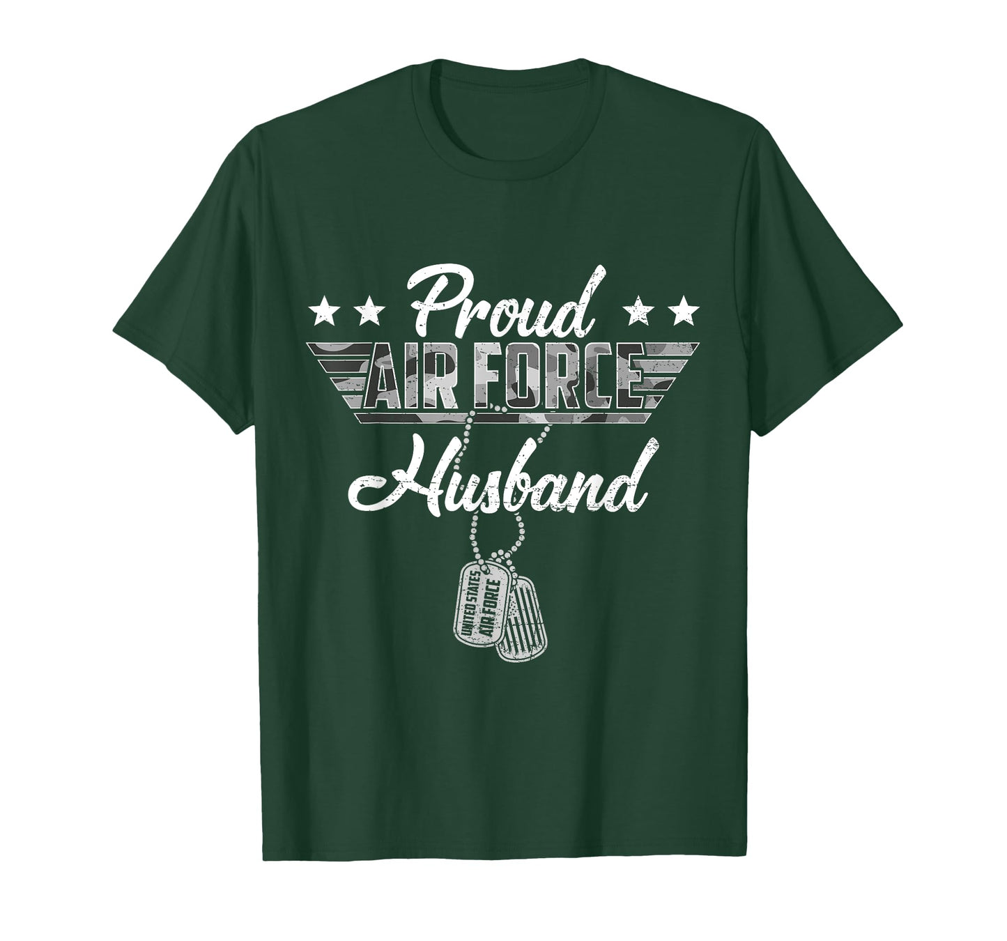 Proud Air Force Husband Camouflage USAF Veteran Airman T-Shirt