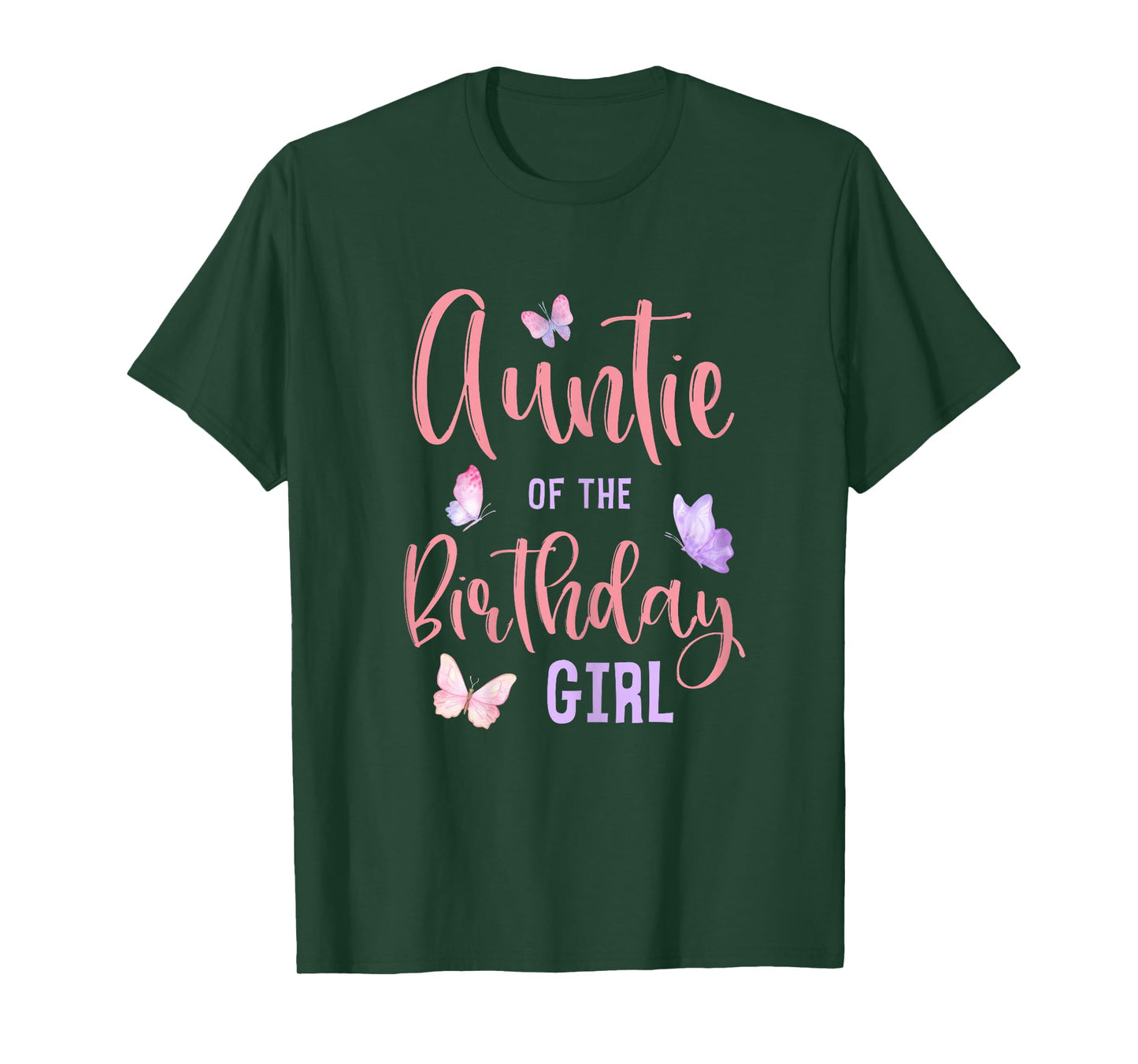 Auntie of The Birthday Girl Butterfly Party Matching Family T-Shirt