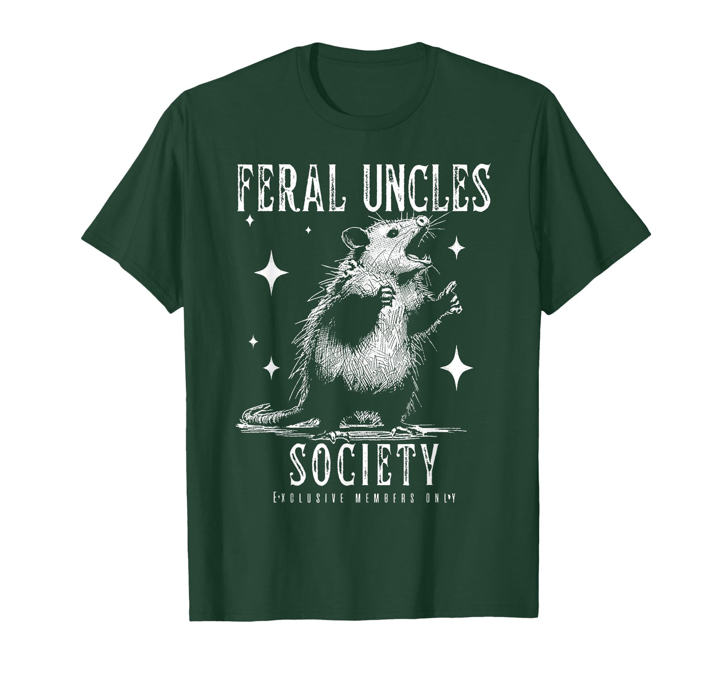 Feral Uncles Society Exclusive Mems Only Funny Opossum Meme T-Shirt