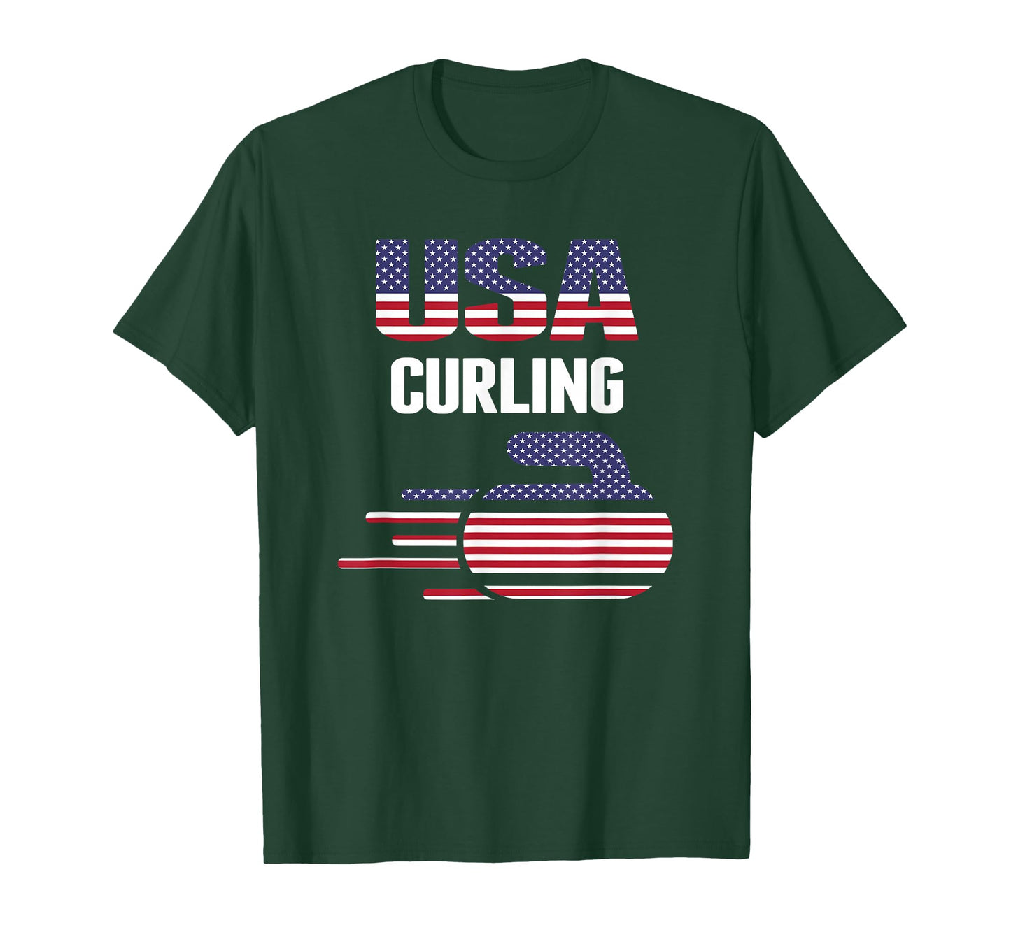 USA Team Curling Rock Jersey - Vintage Winter Sports Lovers T-Shirt