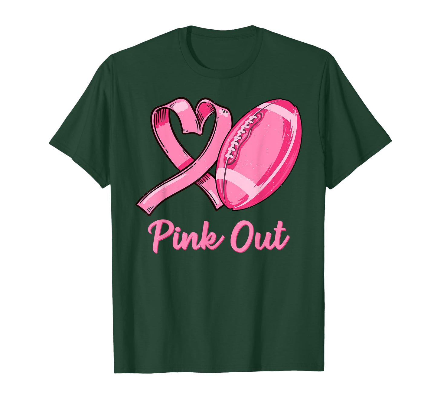 Pink Out Breast Cancer Awareness Bleached Football Mom Girls T-Shirt