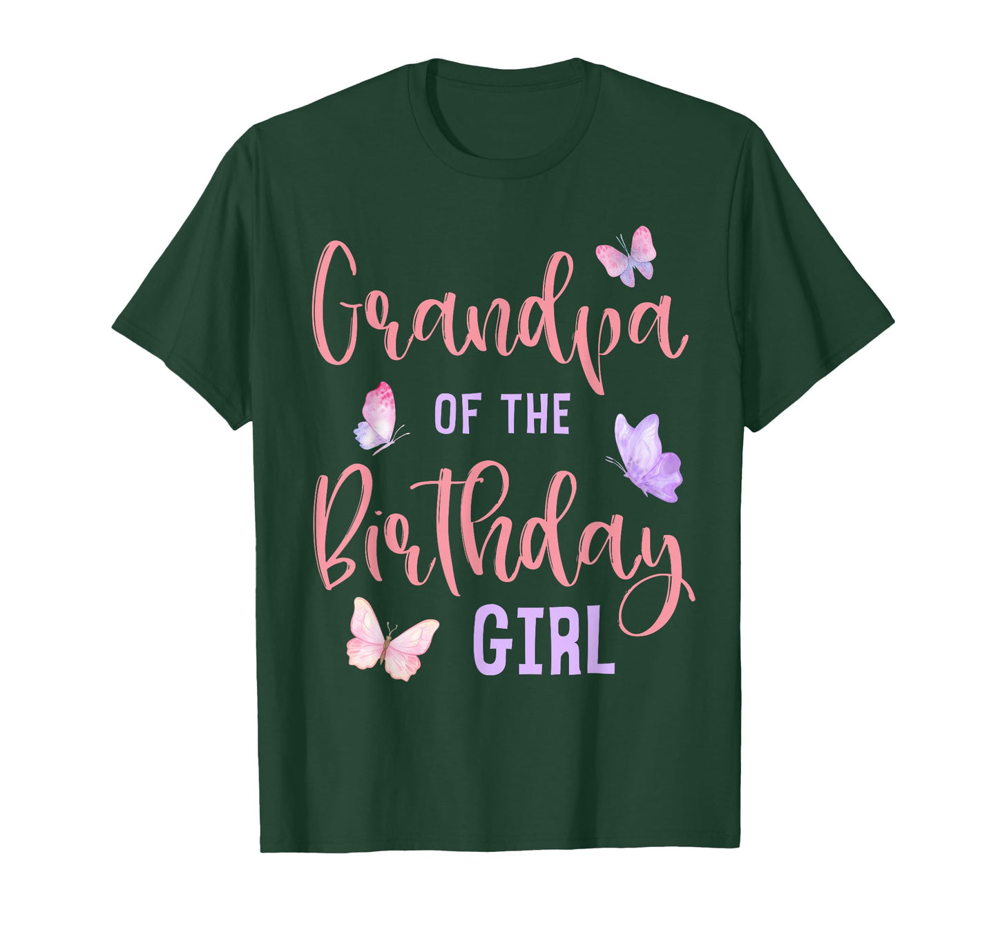 Grandpa of The Birthday Girl Butterfly Party Matching Family T-Shirt