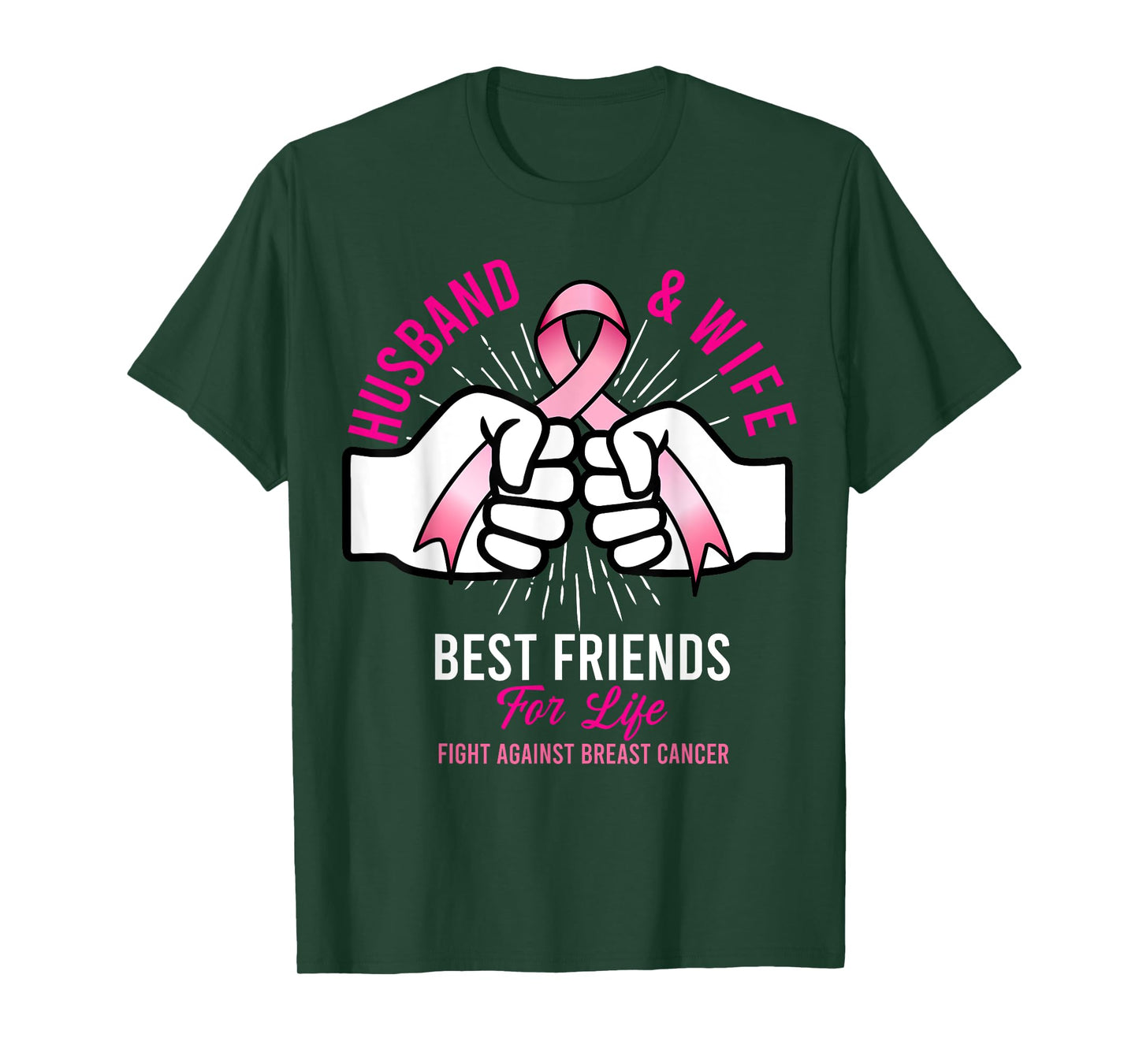 Husband And Wife Fight Cute Breast Cancer Awareness Gift T-Shirt