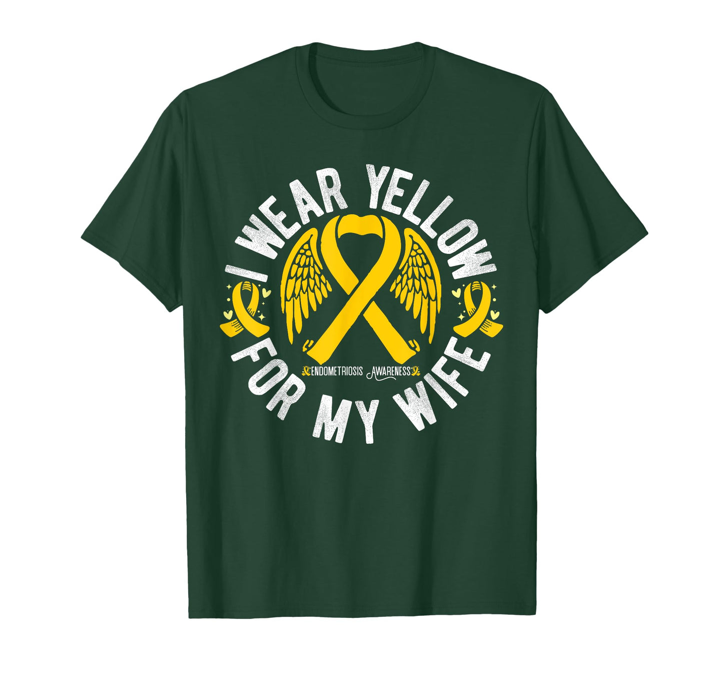 I Wear Yellow For My Wife Endometriosis Awareness T-Shirt
