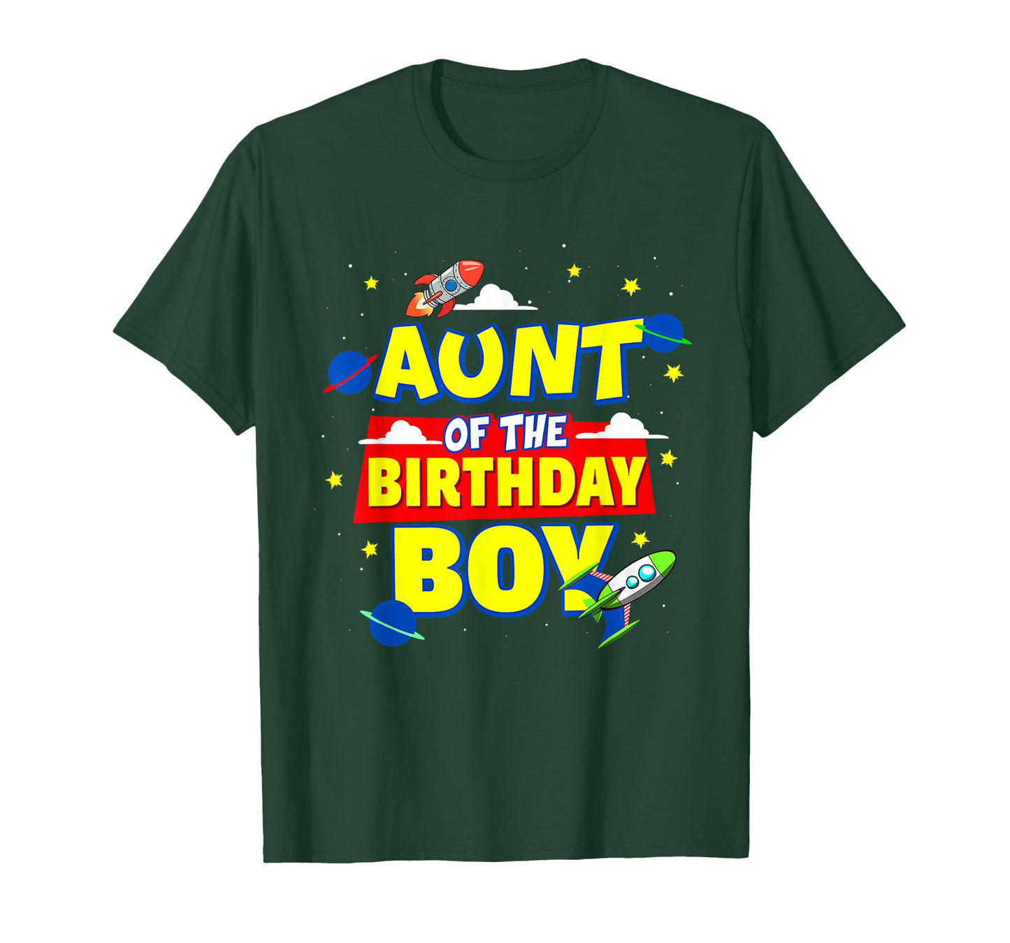 Aunt Of The Birthday Astronaut Boy Outer Space Theme Party T-Shirt