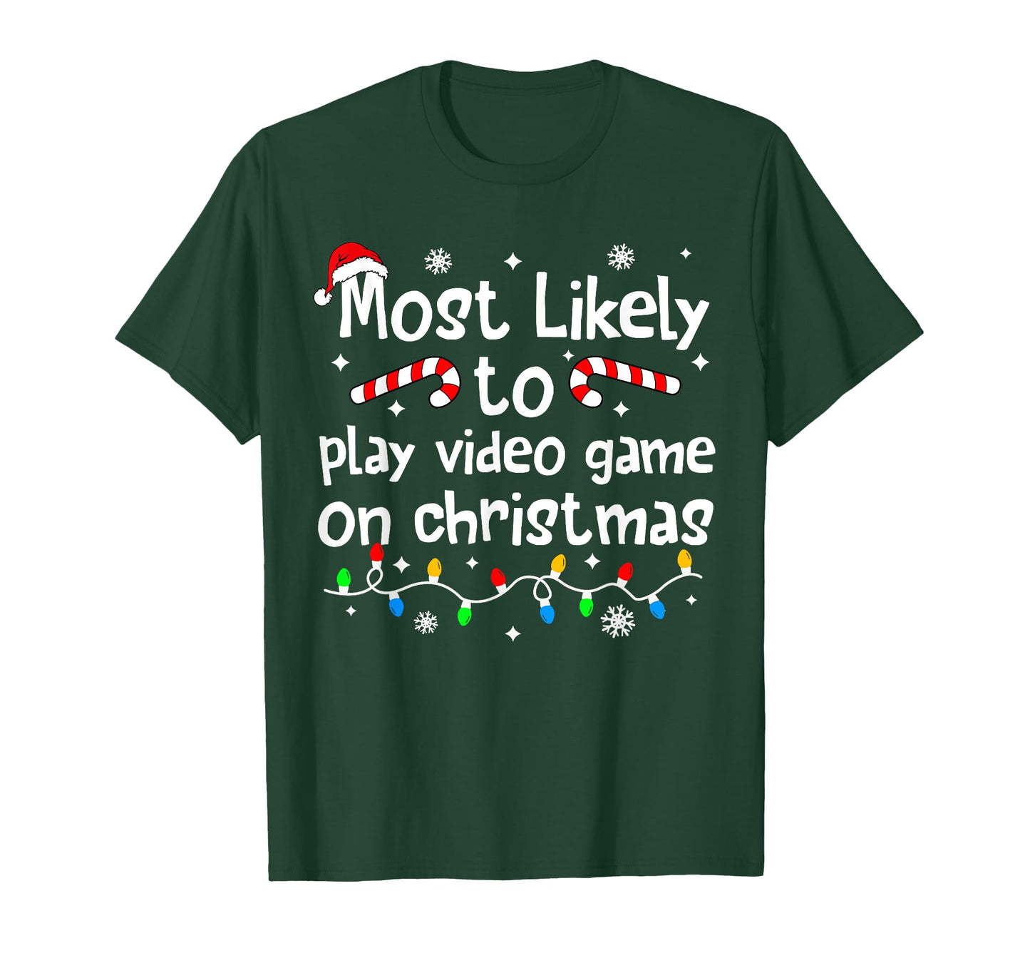 Most Likely to Play Video Games On Christmas Matching Family T-Shirt