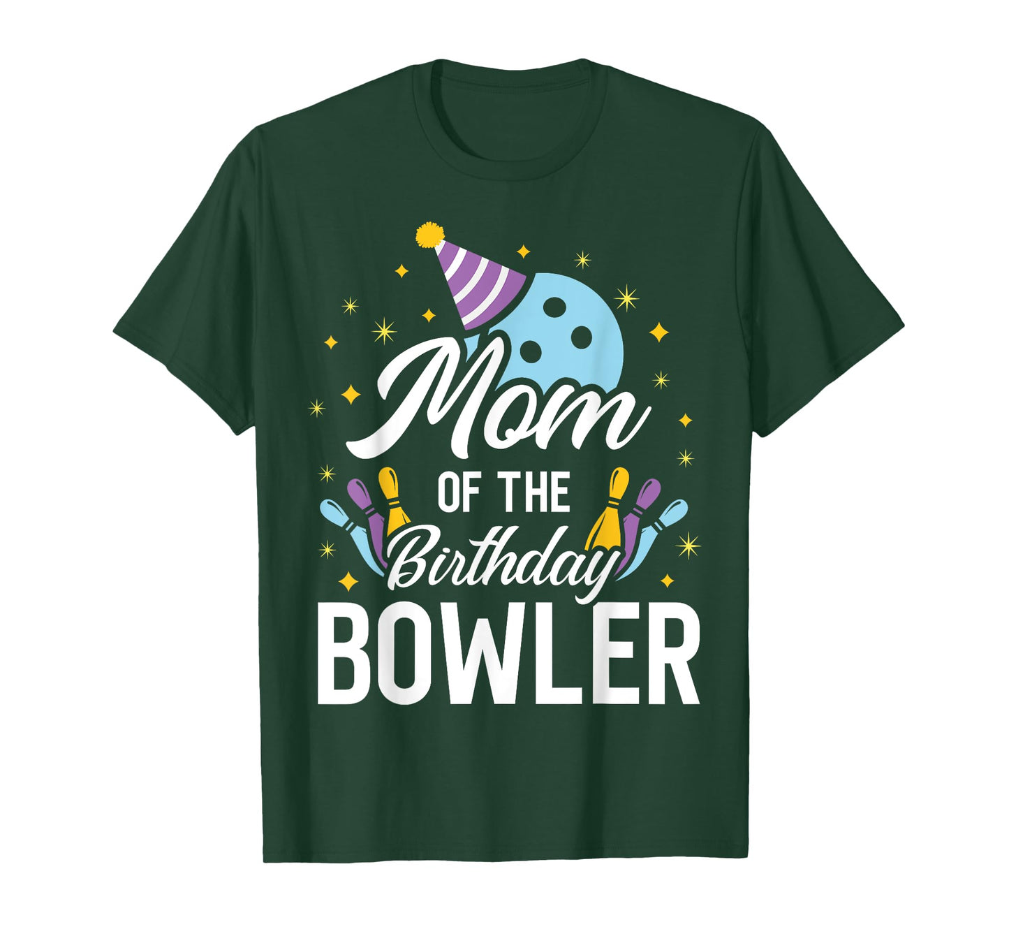 Mom Of The Birthday Bowler Bowling Party Matching Family T-Shirt