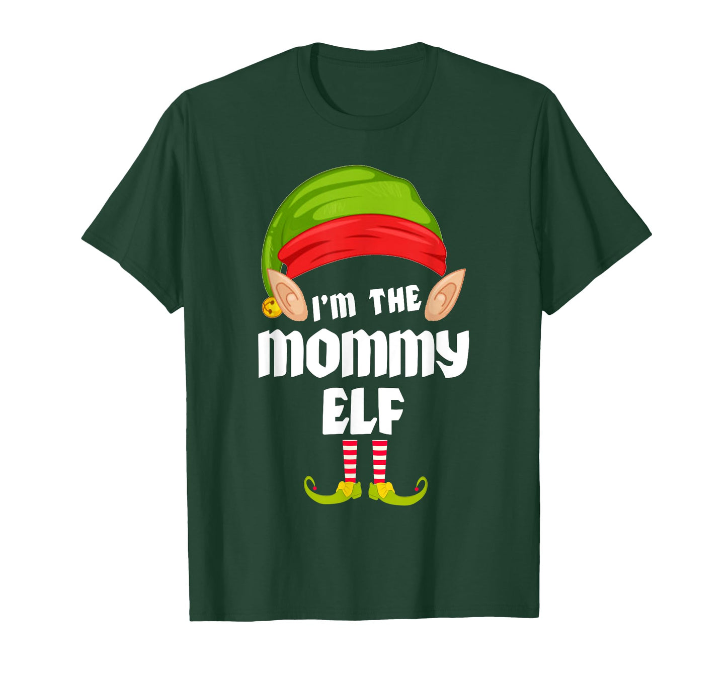 Funny Mommy Elf Matching Family Group PJ Christmas T-Shirt