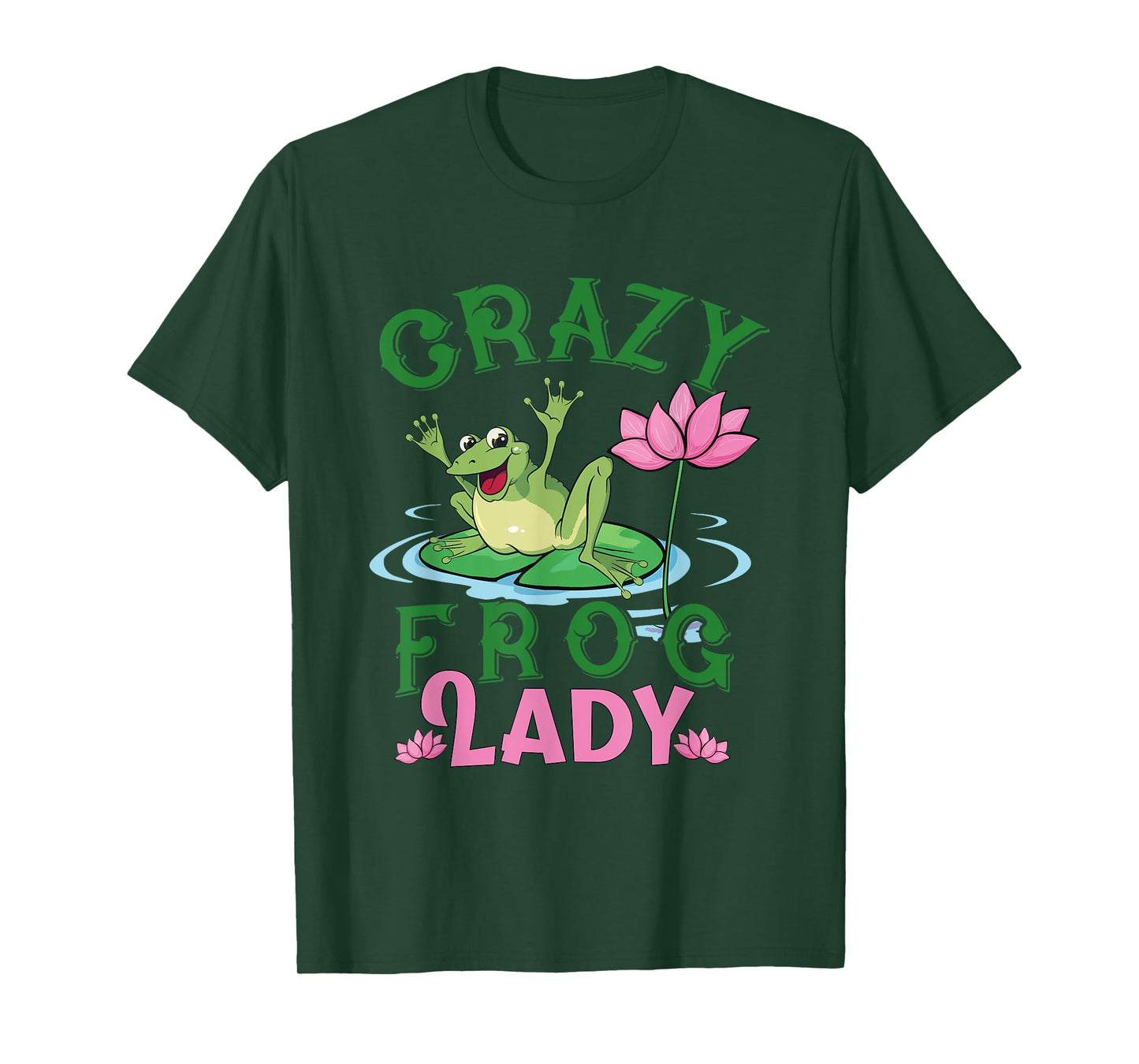 Funny Crazy Frog Lady Girls Women Moms Grandmas Toad Lovers T-Shirt