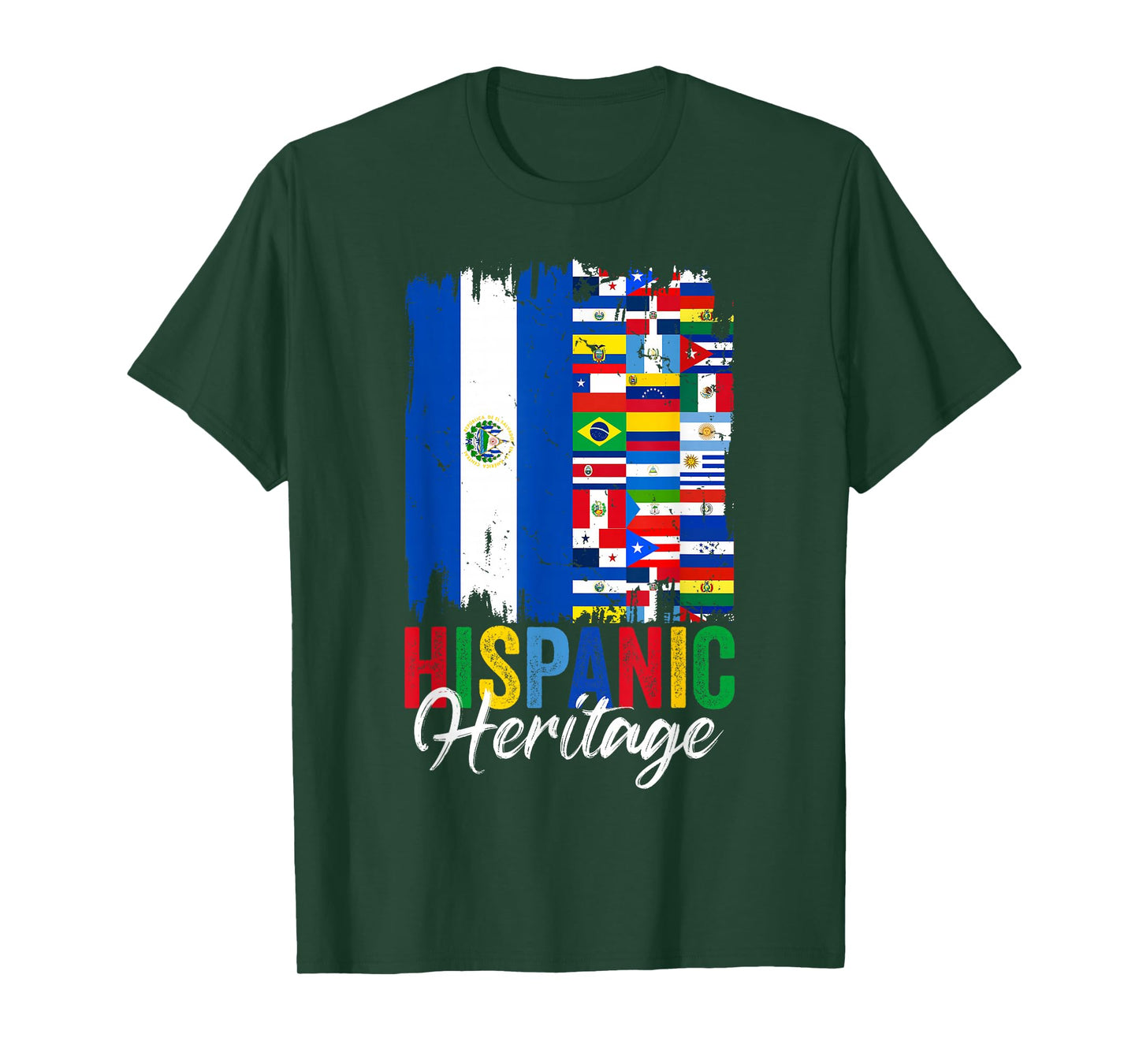 El Salvador Hispanic Heritage Month Latino Countries Flags T-Shirt