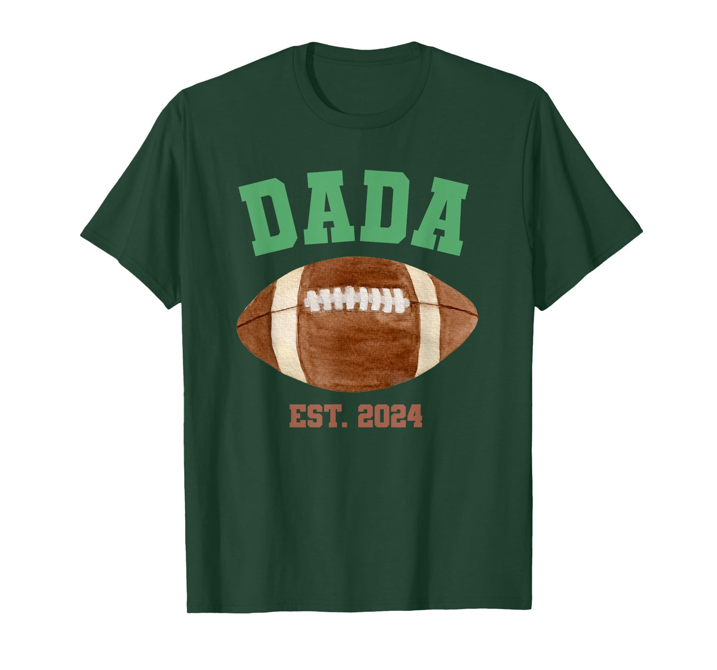 Dada of The 1 Year Old Football Birthday Boy Est 2024 T-Shirt