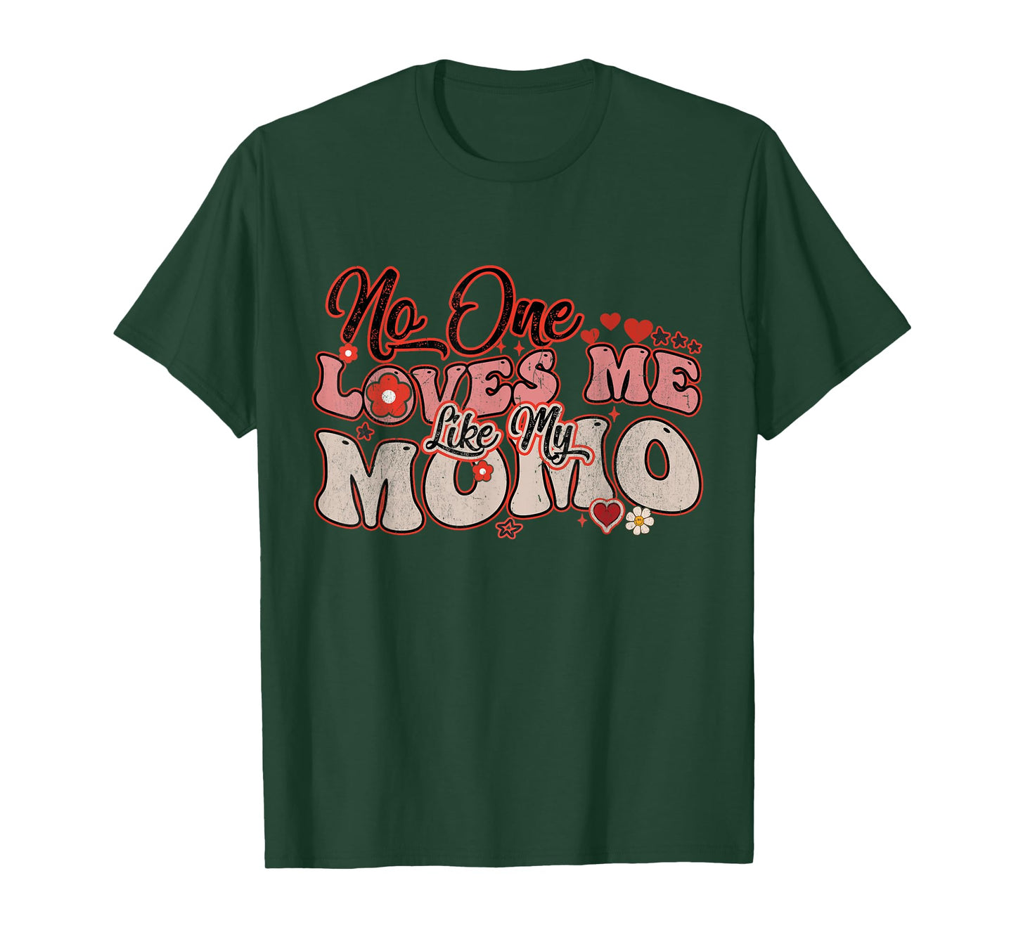 No One Loves Me Like My Momo Groovy Mothers Day Women Men T-Shirt