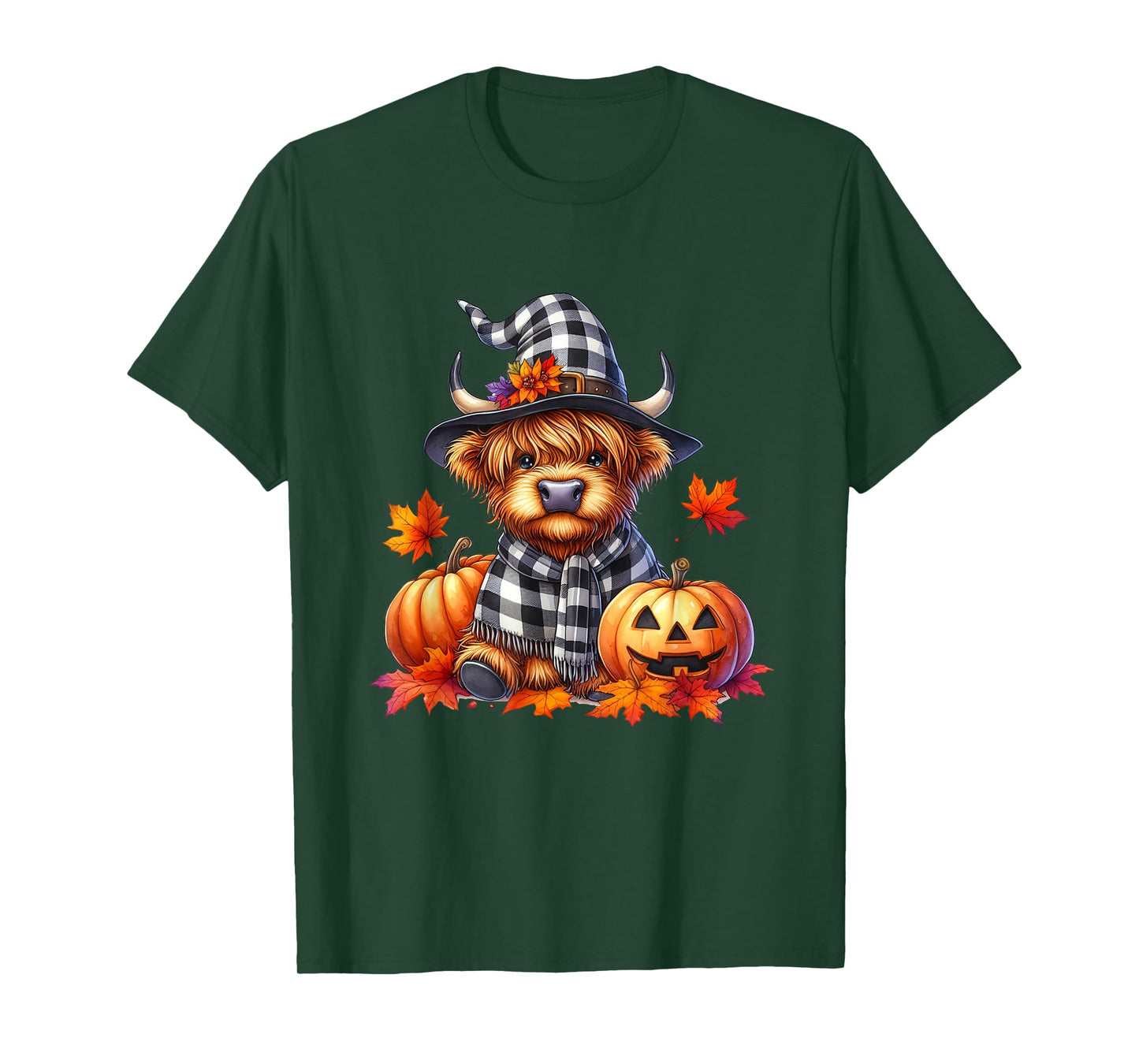 Funny Halloween Highland Cow Witchy Pumpkin It's Fall Y'all T-Shirt