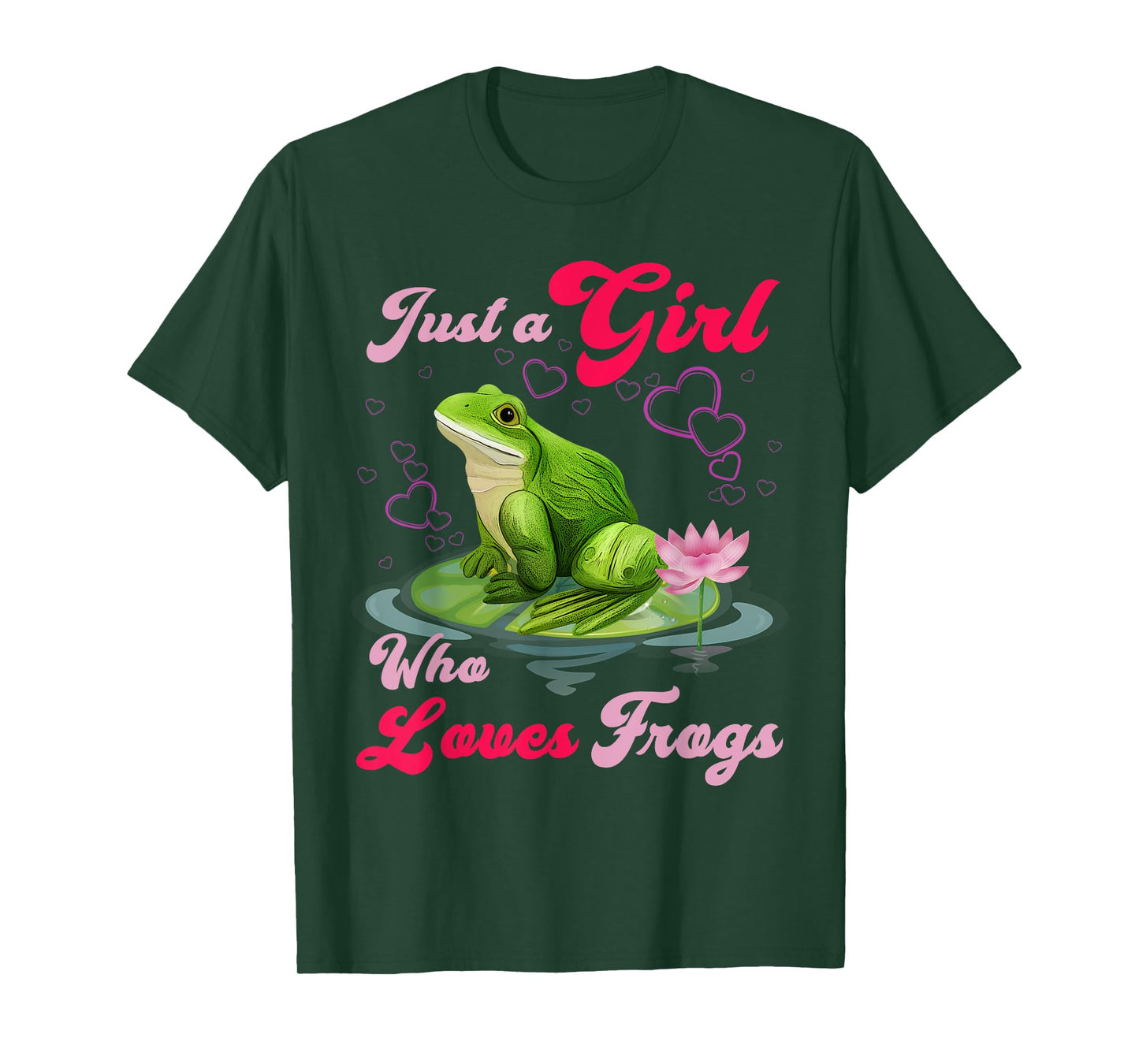 Cute and Funny Just a Girl Who Loves Frogs Women and Moms T-Shirt