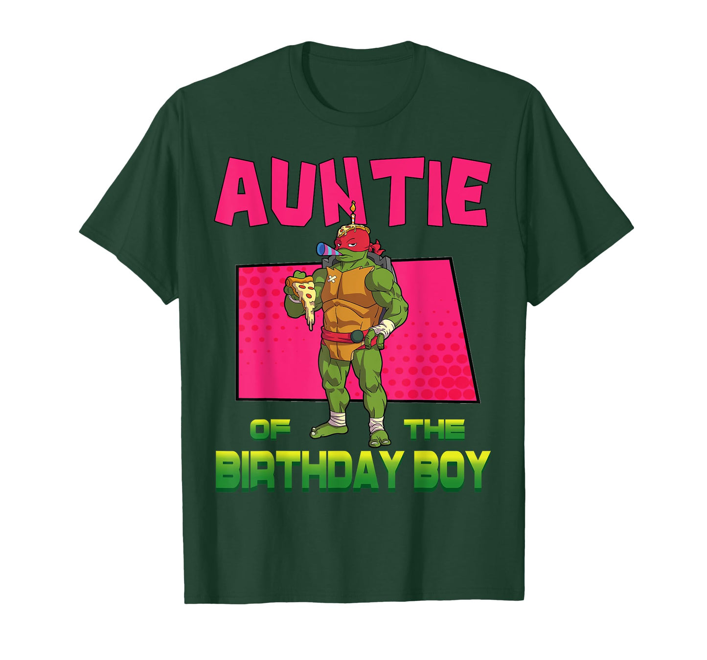 Mademark x Teenage Mutant Ninja Turtles - Raphael Auntie of the Birthday Boy Pizza Theme Party T-Shirt