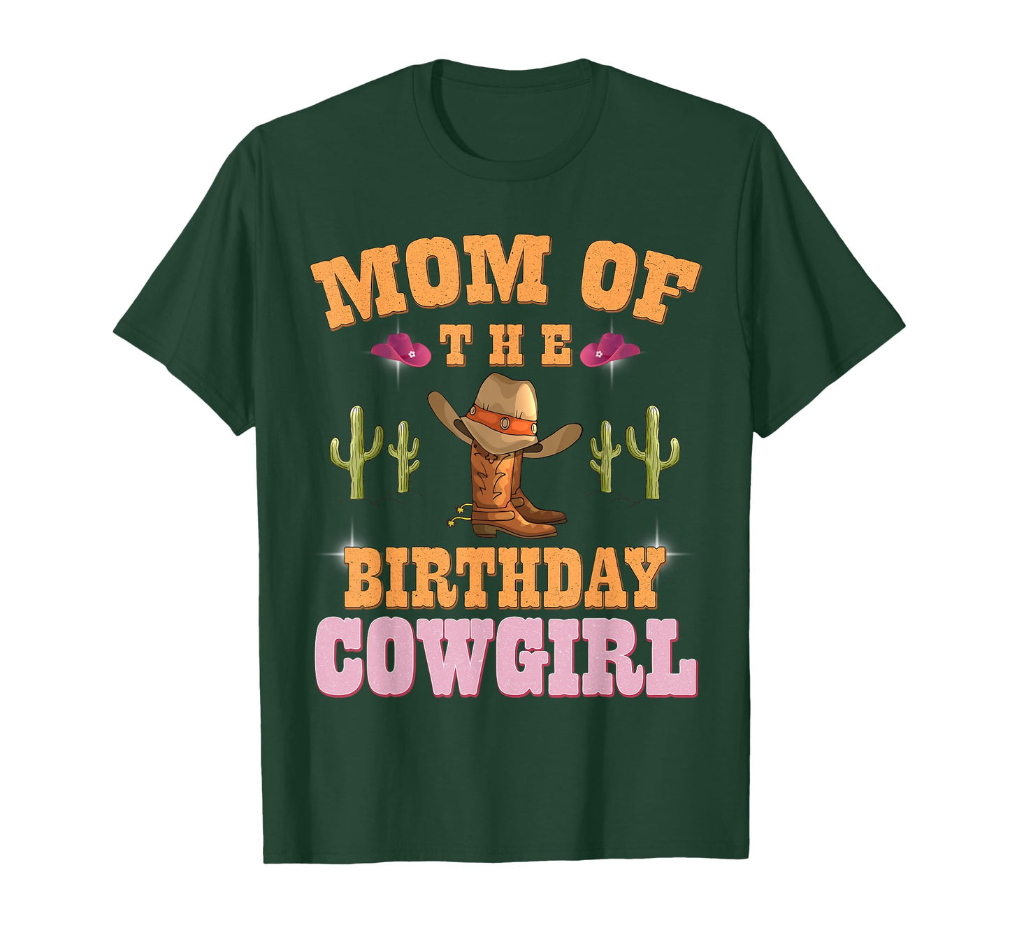 MOM of The Birthday Cowgirl Western Themed Girls Birthday T-Shirt