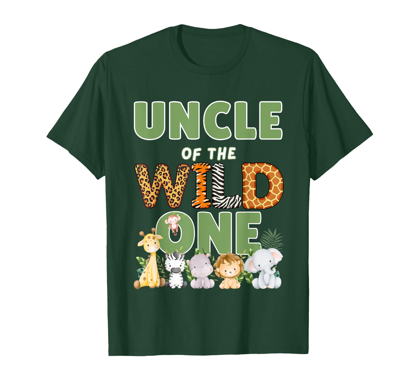 Uncle Of The Wild One 1st Birthday Safari Family Matching T-Shirt