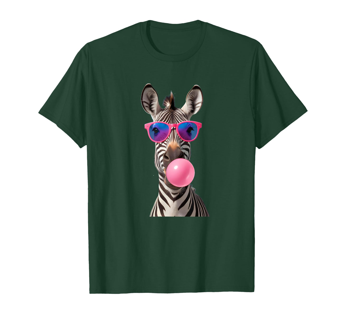 #snirt Funny Zebra Bubblegum Bubble Pink Sunglasses T-Shirt