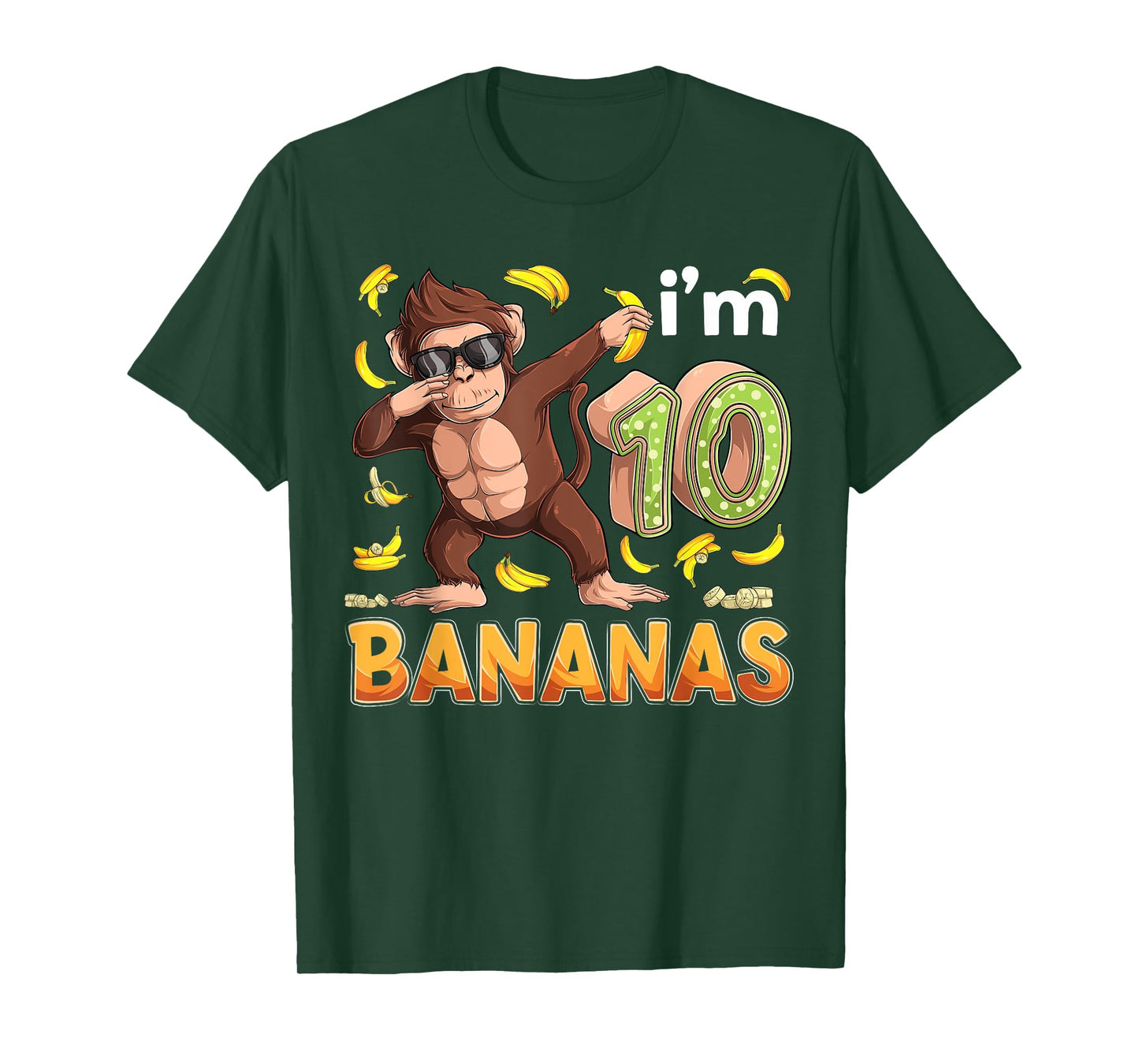 10 Year Old Monkey Birthday Safari Jungle Animal 10th B-day T-Shirt