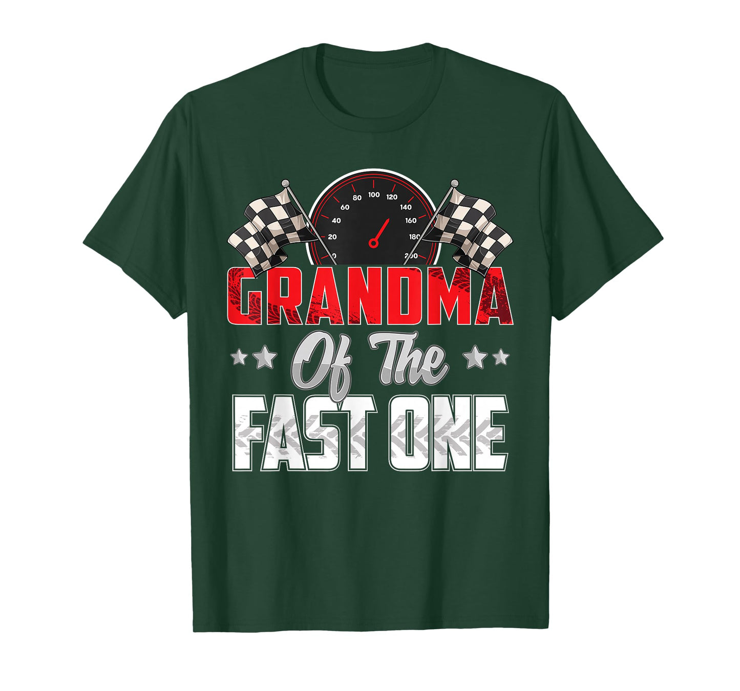 1 year old racing car fast one birthday 1st Family Grandma T-Shirt