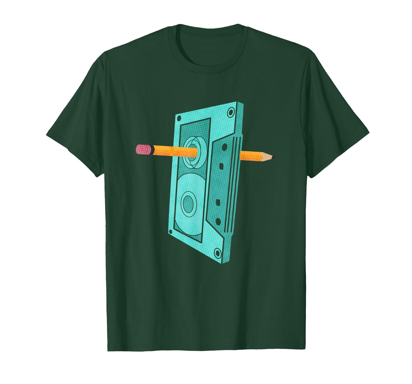 Vintage Rewind Funny 80s 90s Cassette Pencil Gift Men Women T-Shirt
