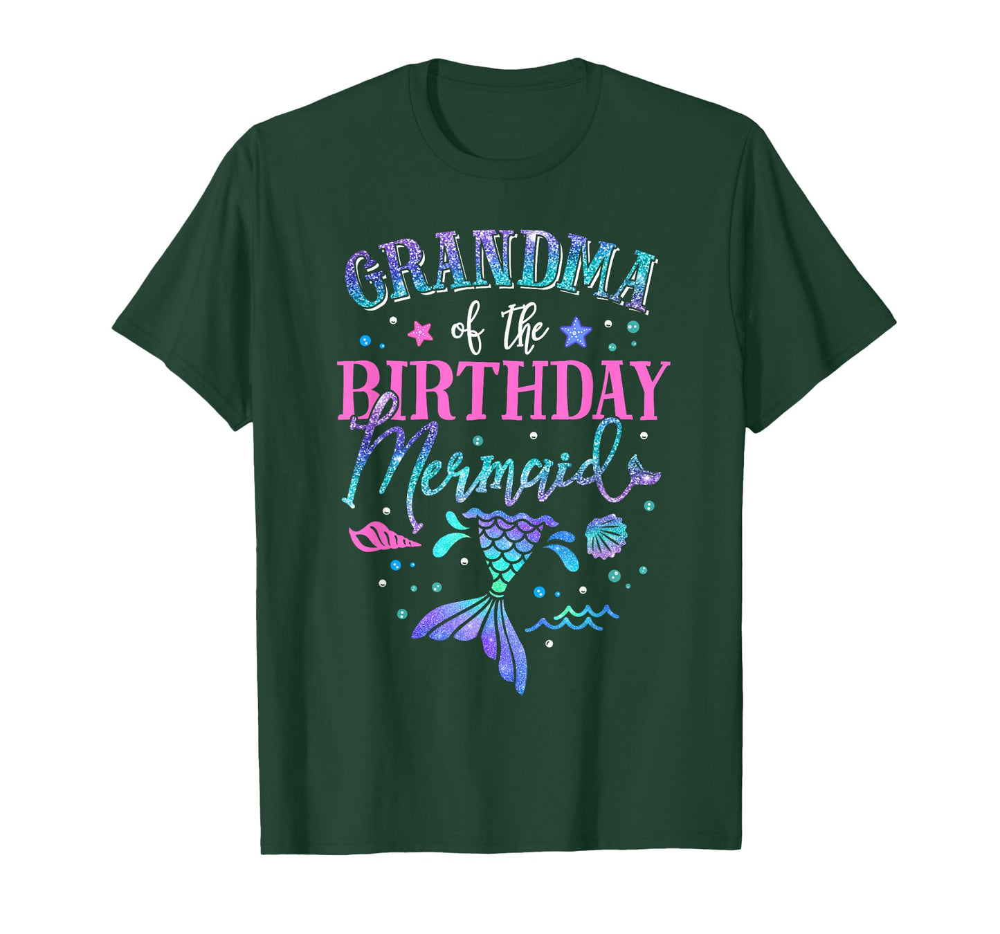 Grandma Of The Birthday Mermaid Party Matching Family T-Shirt