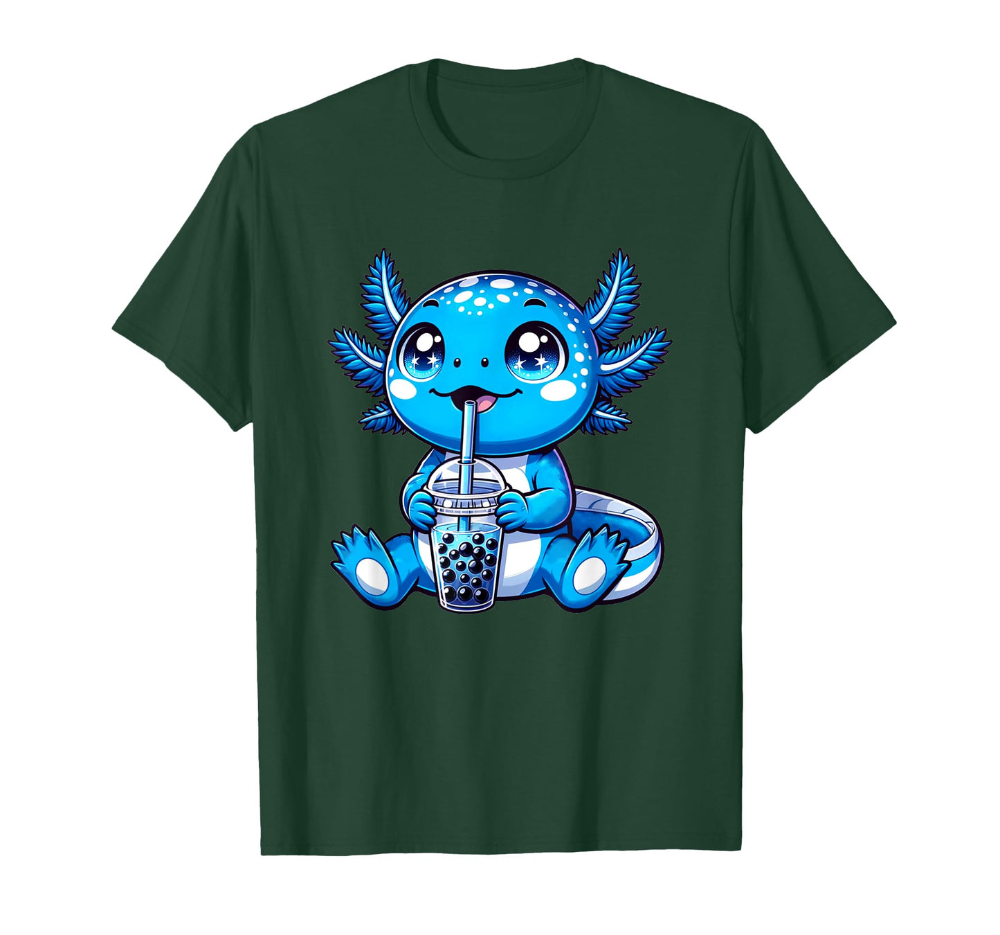 Kawaii Axolotl Boba Tea Anime Bubble Tea Axolotl T-Shirt