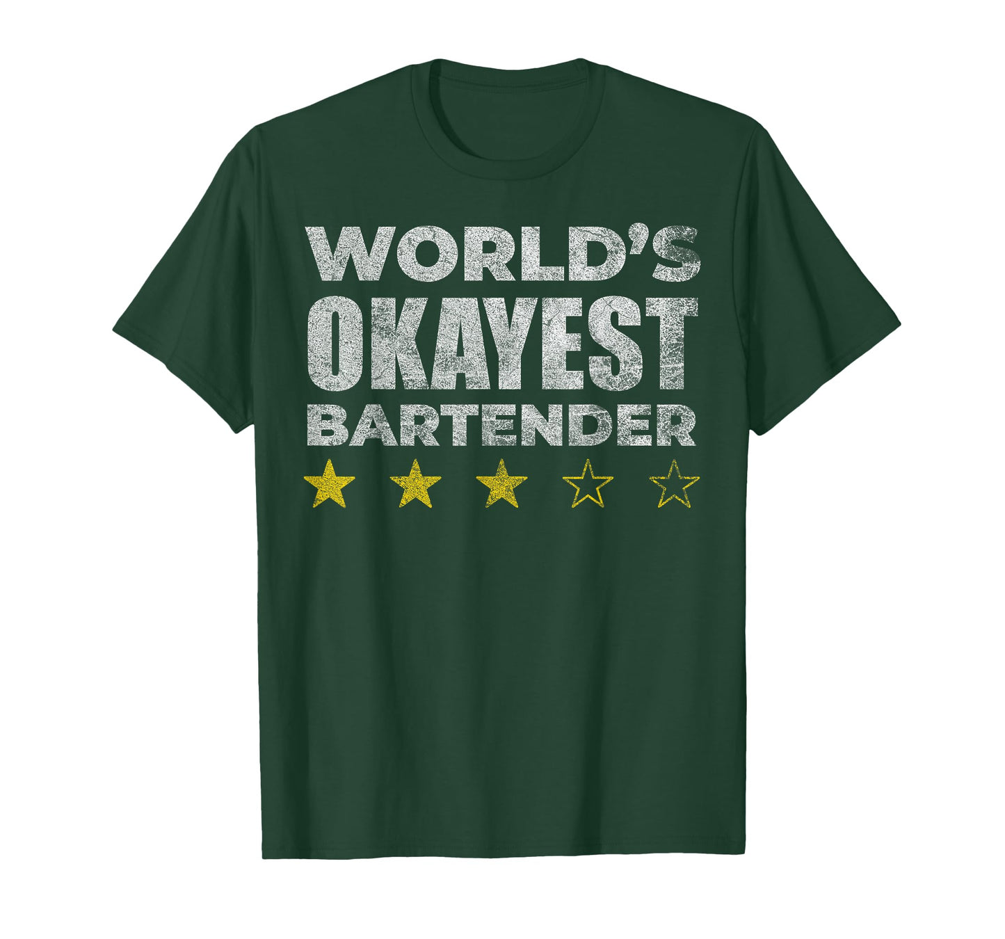 Funny Worlds Okayest Bartender - Vintage Style T-Shirt